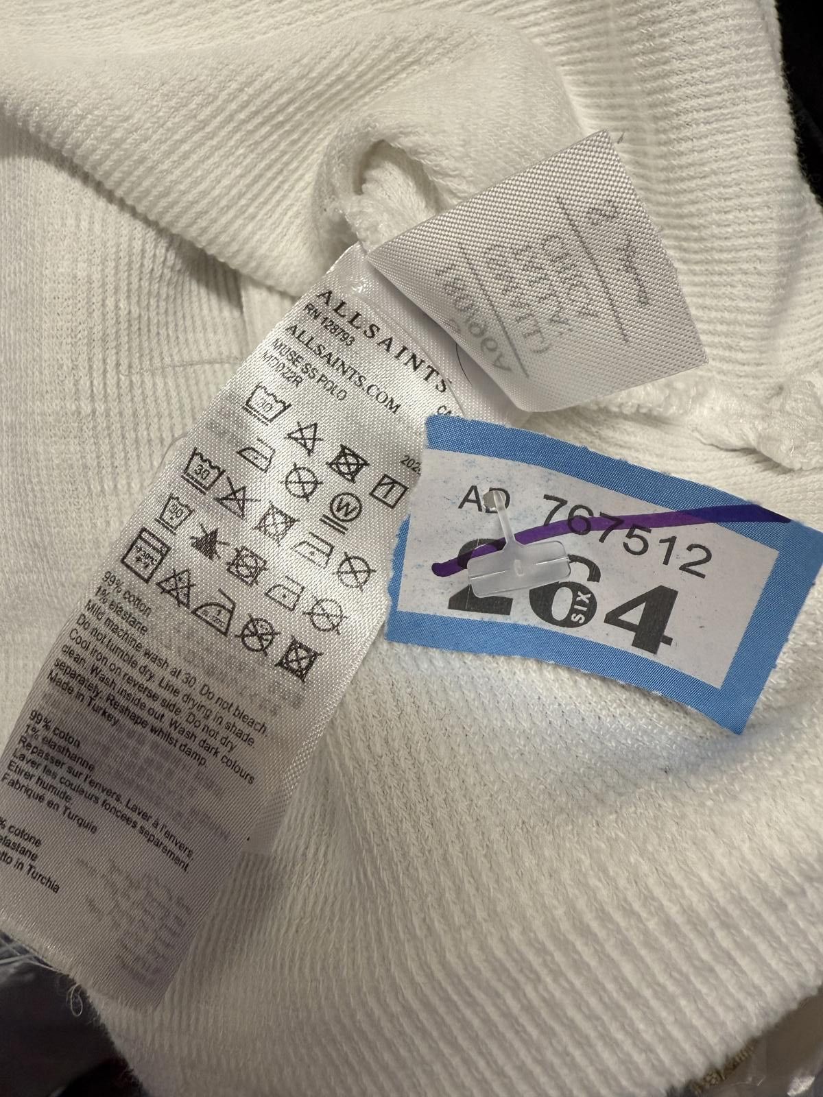 Allsaints AllSaints White Polo Shirt Small Regular Fit Made in Turkey Size US S / EU 44-46 / 1 - 3 Thumbnail