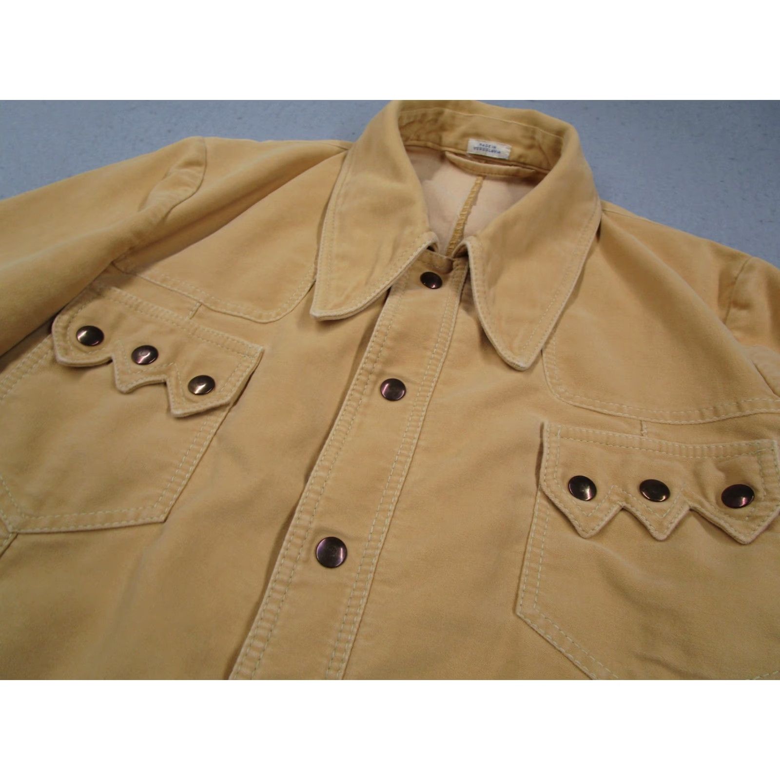 Vintage VINTAGE Europe Craft Jacket Mens 46 Western Snap Front Tan Beige Cotton Mid-Length Size US S / EU 44-46 / 1 - 2 Thumbnail