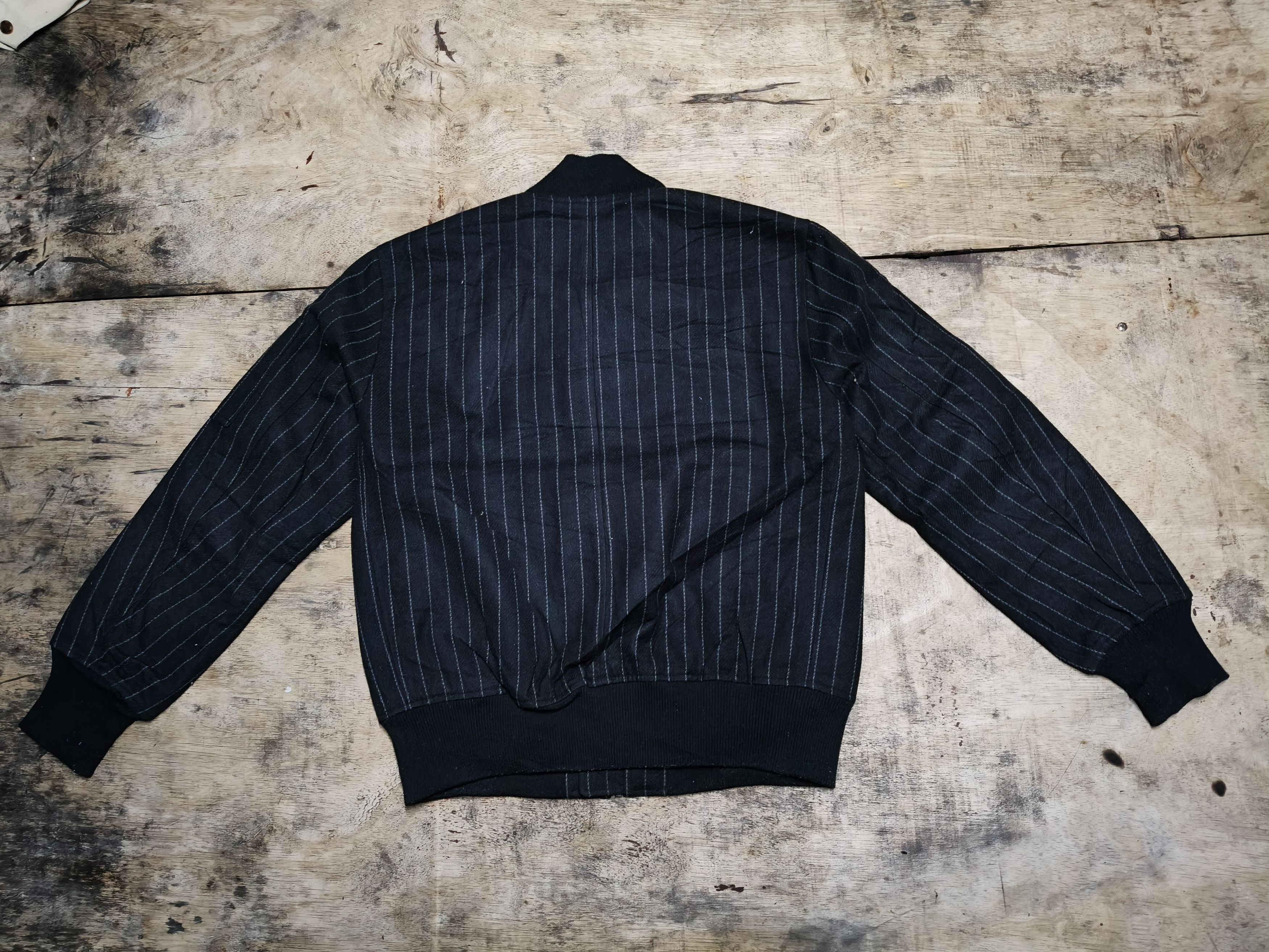 GU GU Pinstripe Bomber Jacket Size US L / EU 52-54 / 3 - 4 Thumbnail