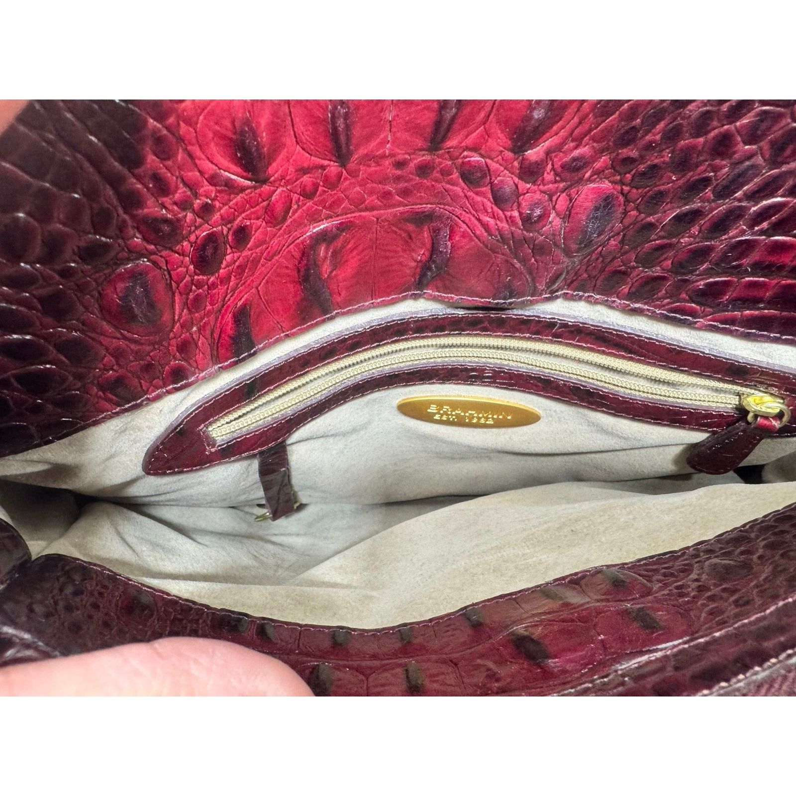 BRAHMIN Brahmin Crocodile shoulder women bag Deep burgundy w wallet Size ONE SIZE - 7 Thumbnail