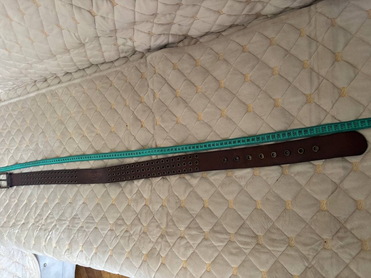 Vintage Triumph Genuine Leather Triple Grommet Biker Belt Size ONE SIZE - 12 Thumbnail