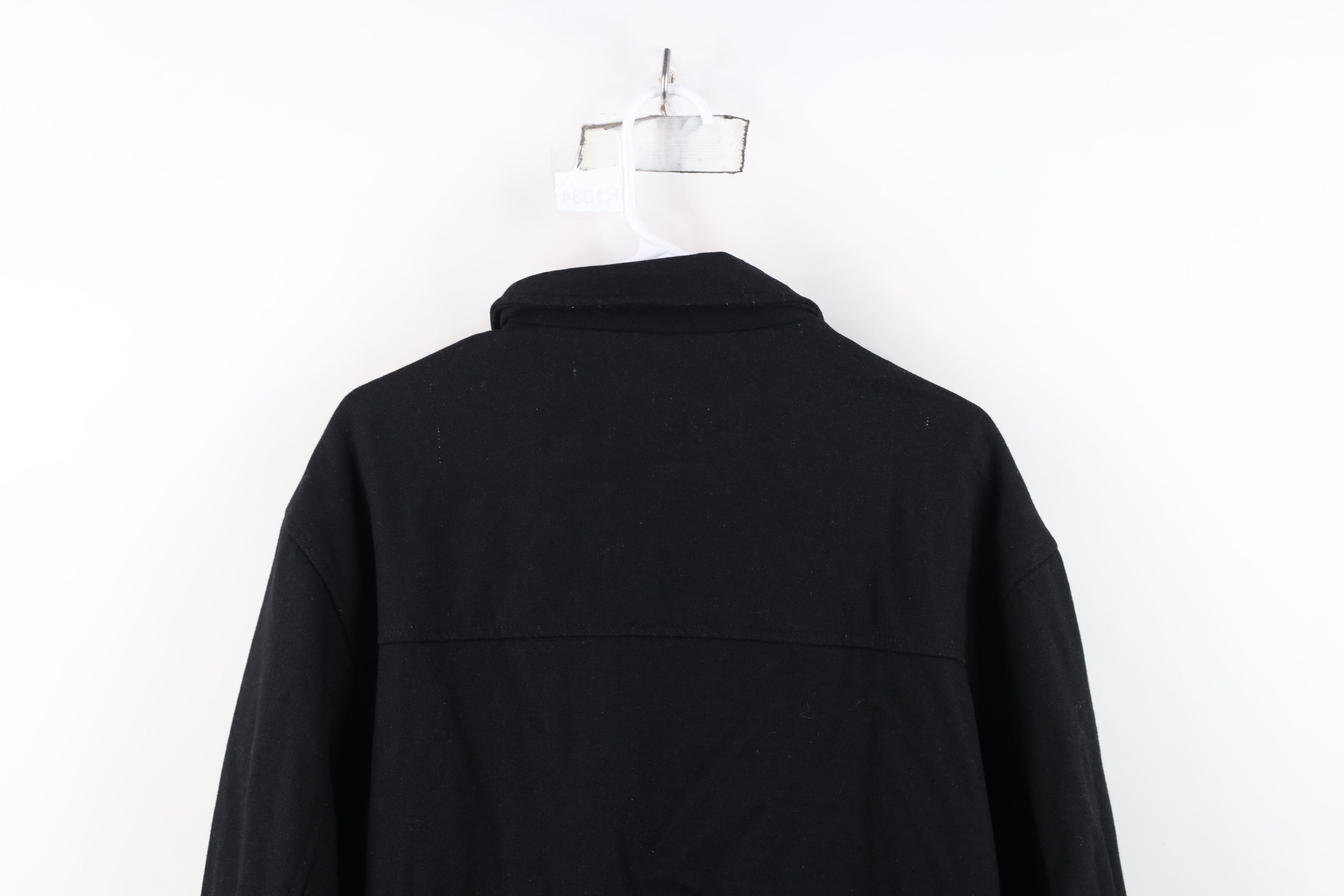 Vintage Vintage 90s Streetwear Wool Full Zip Bomber Jacket Black Size US L / EU 52-54 / 3 - 13 Thumbnail