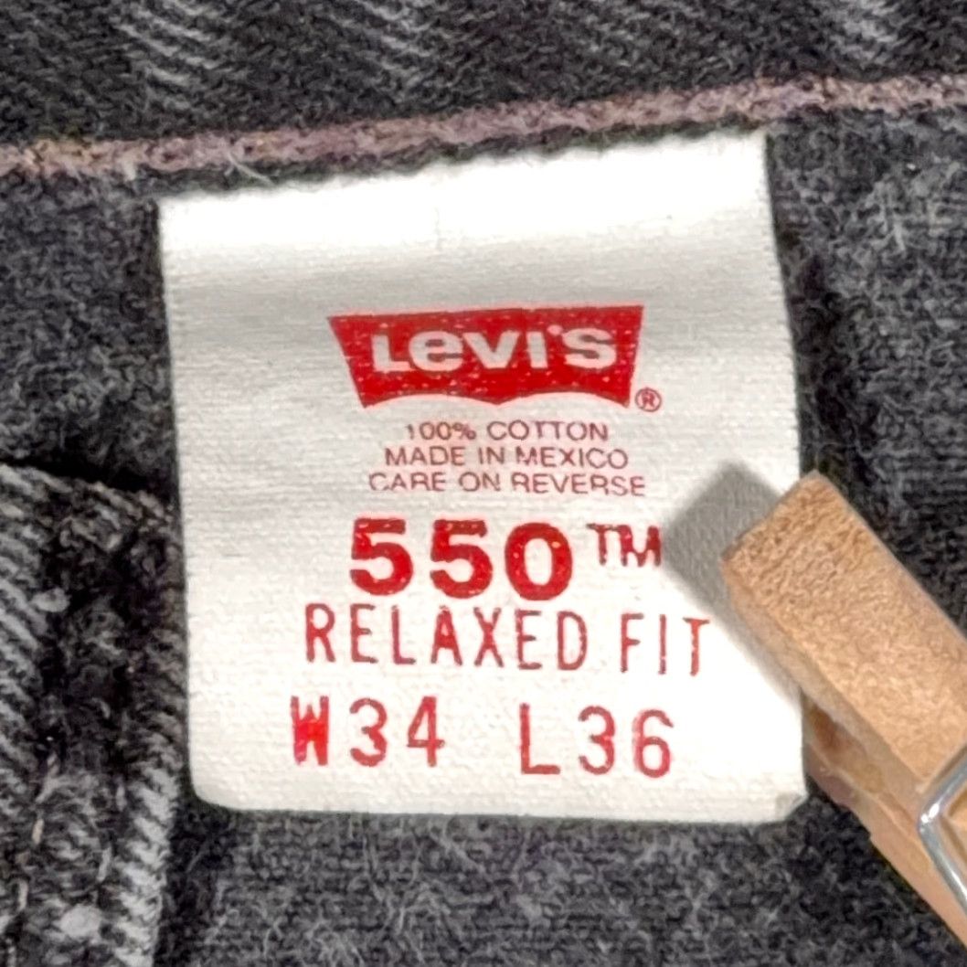 Levi's VINTAGE Levi's 550 Jeans Mens 32x36 Black Relaxed Fit Denim USA 90s Tag Size US 32 / EU 48 - 6 Thumbnail