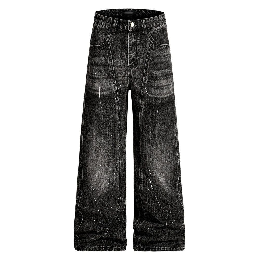 Vintage Retro punk splatter paint loose distressed washed jeans Size US 32 / EU 48 - 1 Thumbnail