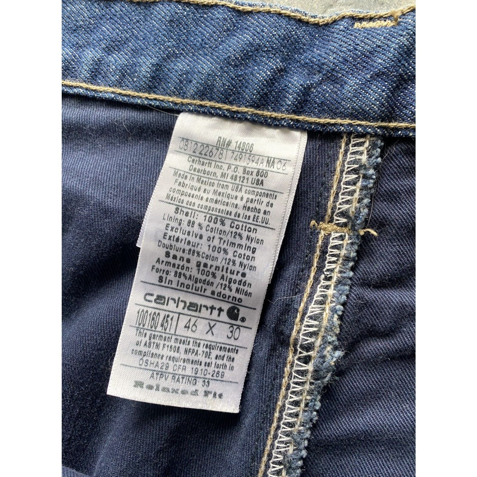 Carhartt VINTAGE? No. But item is NWT Carhartt 100160 451 FR Pants Jeans 3 HRC Men’s 46x30 Blue Flame Resistant Size US 30 / EU 46 - 3 Thumbnail