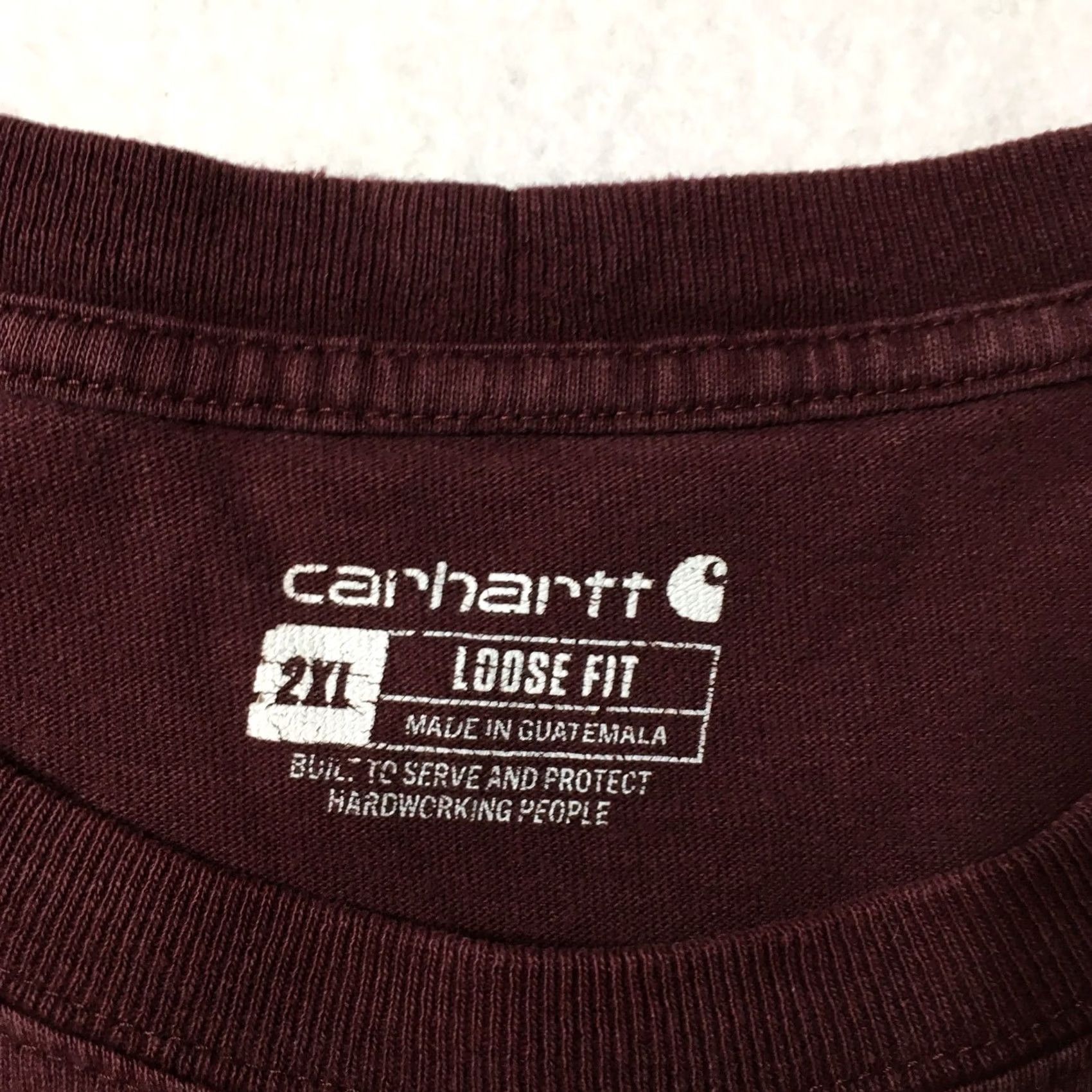 Carhartt Carhartt Pullover Mens 2XL Burgundy Men Loose Fit Heavy Weight Pocket Short Sleeve Size Size US 39 - 3 Thumbnail