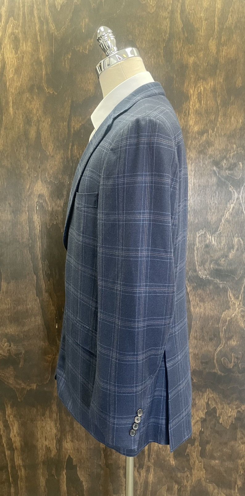 Isaia Windowpane Check Print Cashmere Jacket Size 48L - 4 Thumbnail