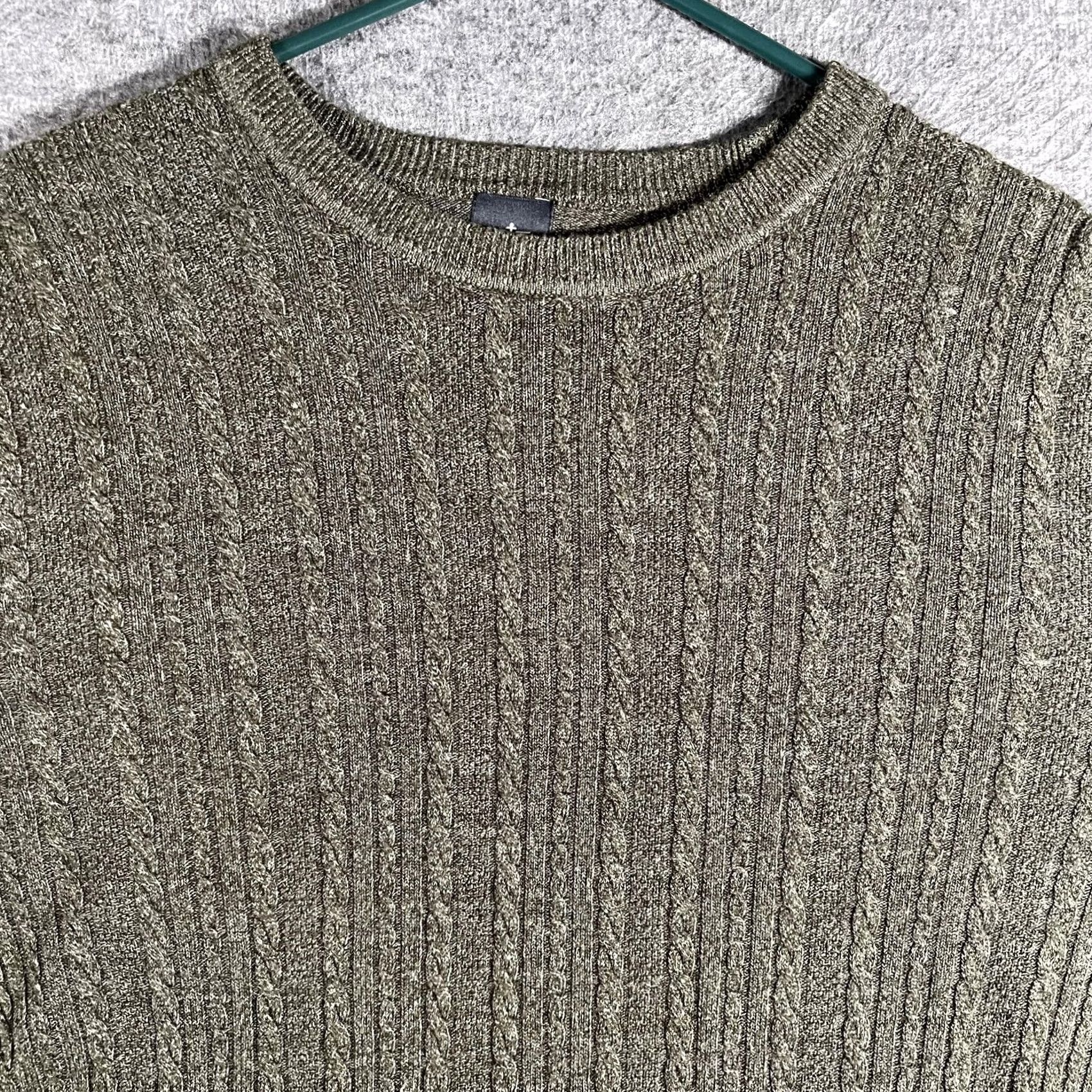 Dockers Dockers Sweater Mens XL Green Cable Knit Crewneck Pullover Classic Size US XL / EU 56 / 4 - 2 Thumbnail