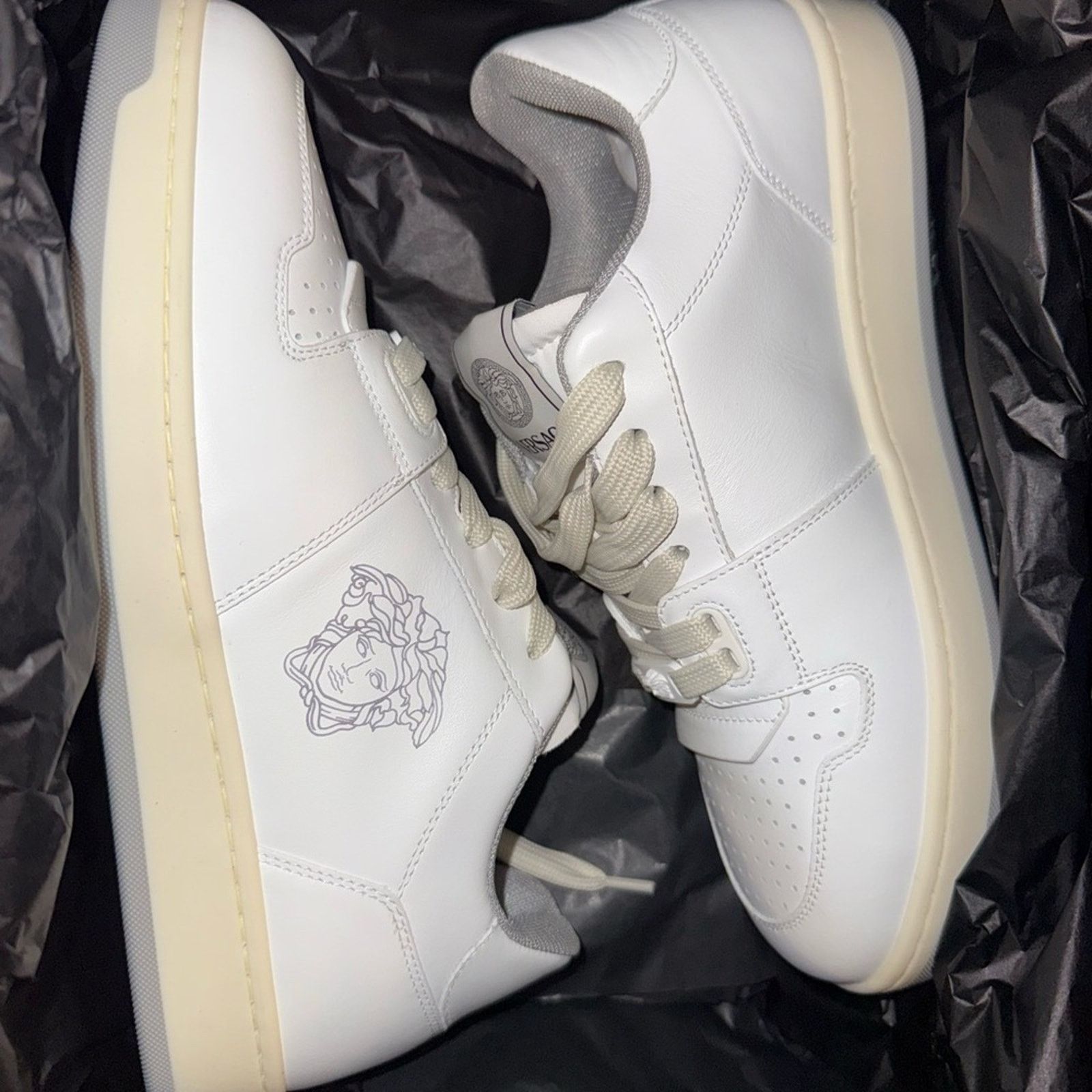 Versace NIB Versace White Sneakers VITELLO+TESSUTO Size US 6 / EU 39 - 2 Thumbnail
