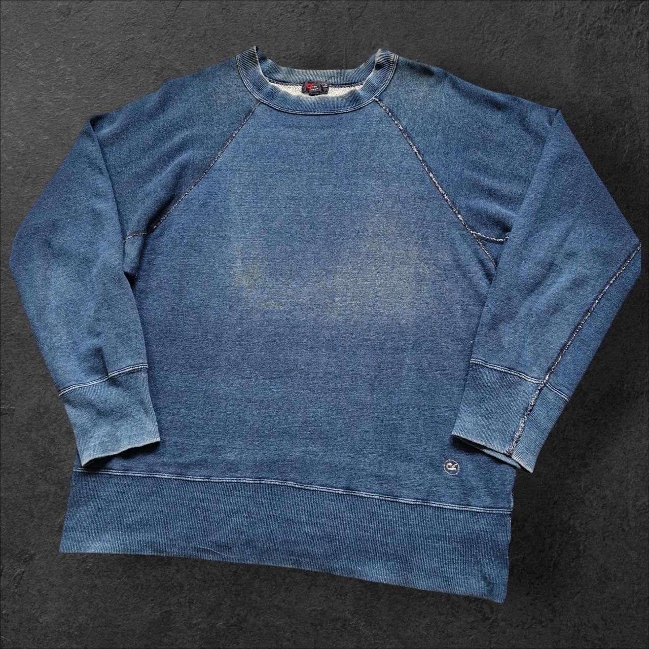 45rpm vintage 45RPM indigo dyed loop wheel raglan sweatshirt Size US XL / EU 56 / 4 - 2 Thumbnail