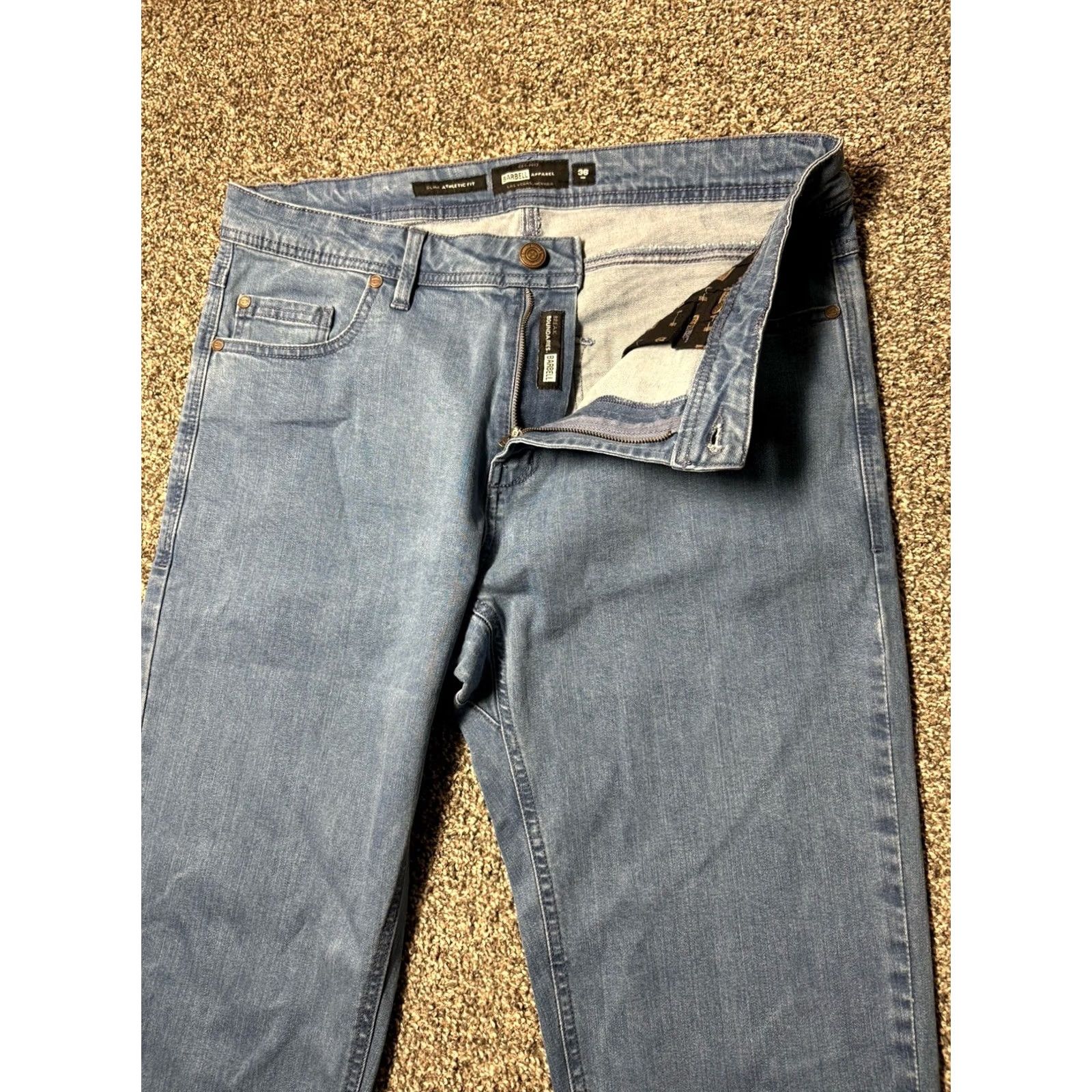 Vintage Barbell Apparel Jeans Mens 36x36 Blue Slim Athletic Fit Denim Stackable Jeans Barbell Apparel Men Denim 36 Inseam 36 Bootcut Athletic Fit Blue Size US 36 / EU 52 - 4 Thumbnail