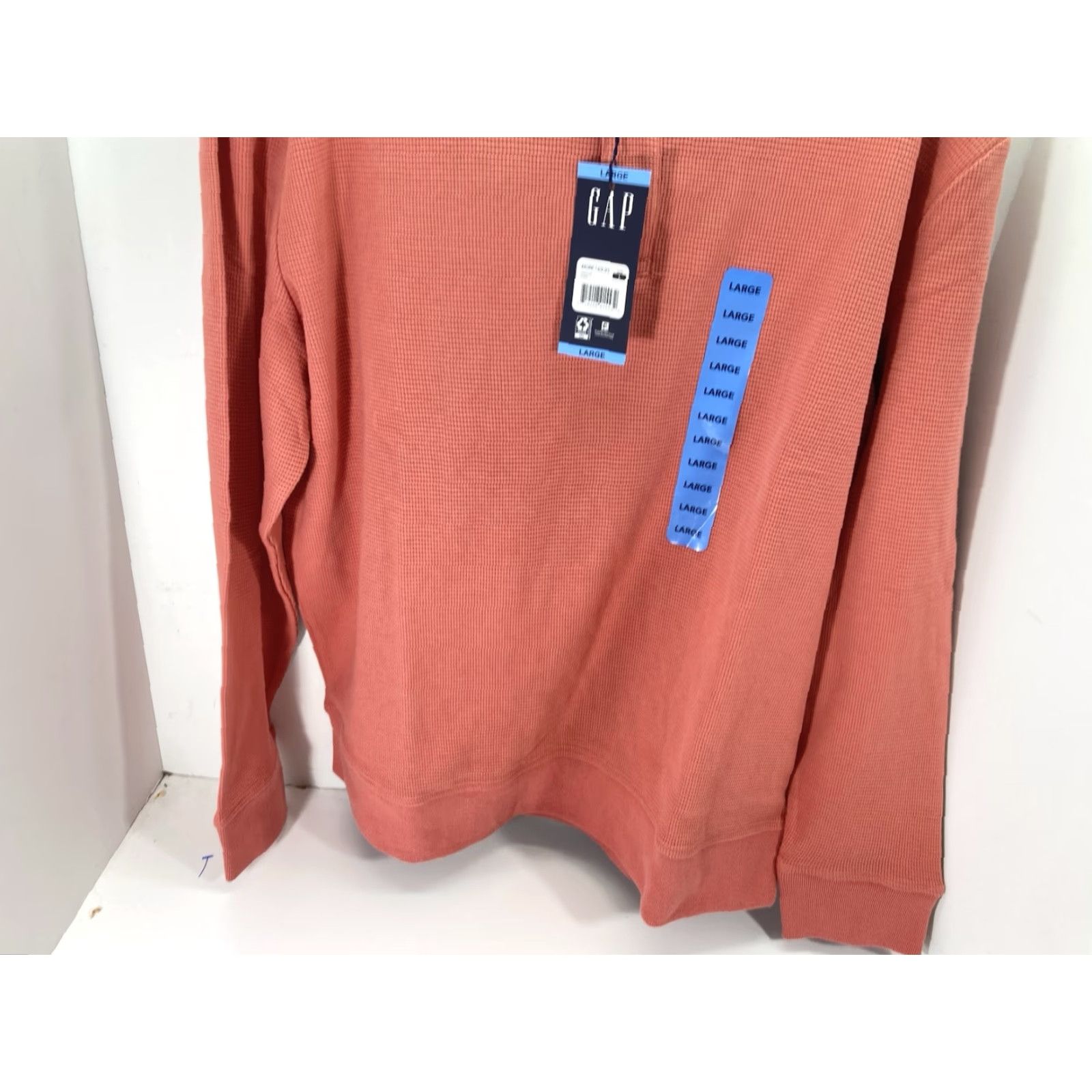 Gap Gap Hoodie Shirt Men L Coral Waffle Henley Pullover Long Sleeve NWT Size US L / EU 52-54 / 3 - 3 Thumbnail