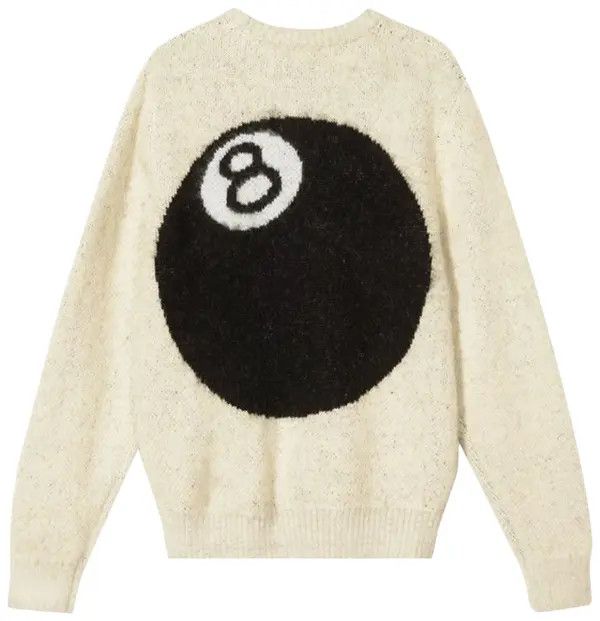 Stussy 8 Ball Heavy Brushed Mohair Sweater 'Cream'