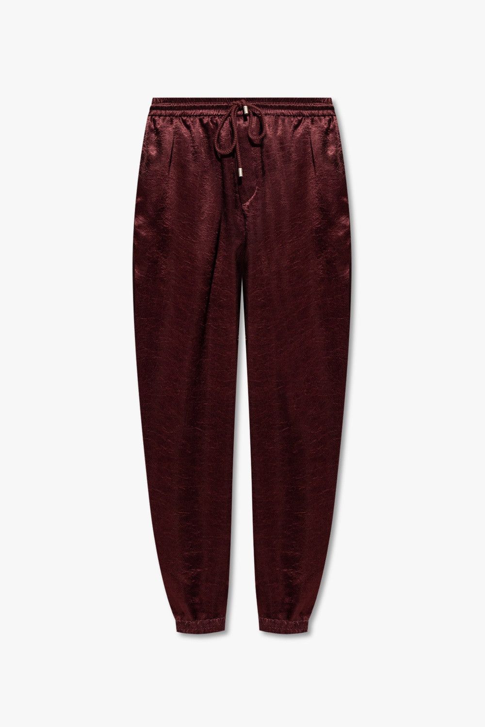 Saint Laurent Paris Saint Laurent Drawstring Track Pants - Burgundy Satin Size US 34 / EU 50 - 1 Thumbnail