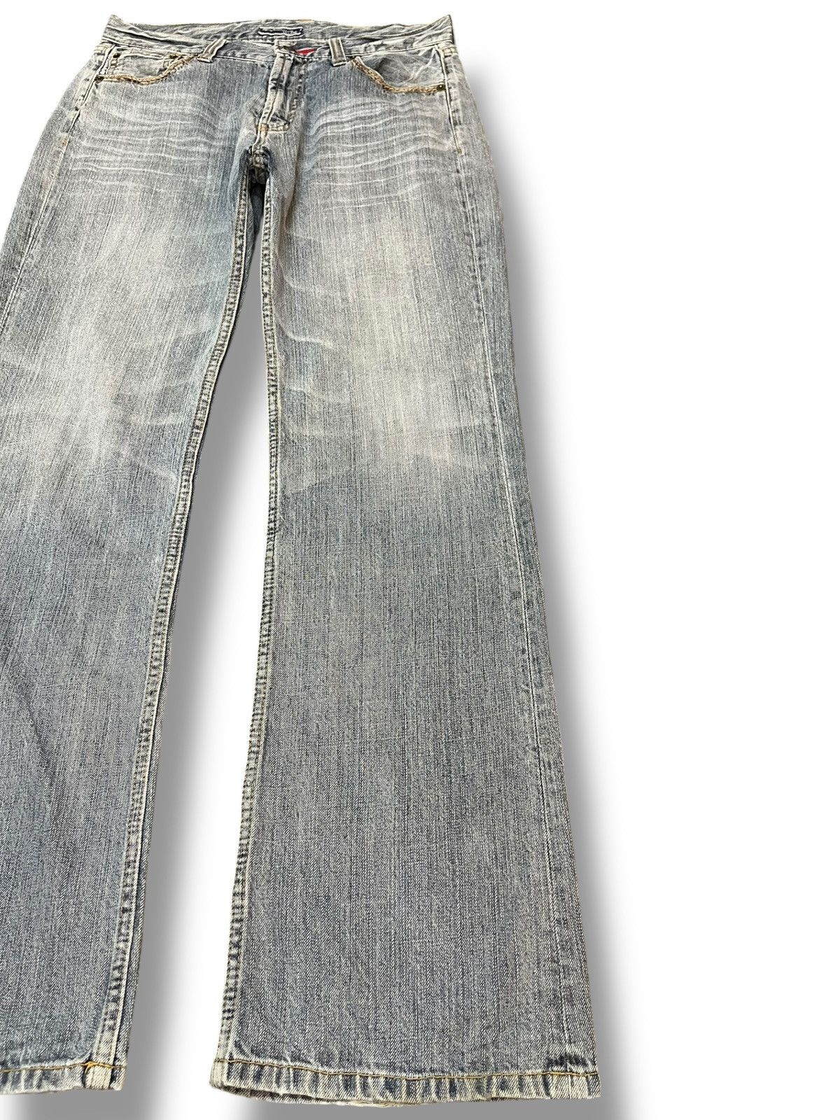 If Six Was Nine Vintagw Villand Faded Whiskers Zipper Back Pocket Denim Size US 31 - 6 Thumbnail