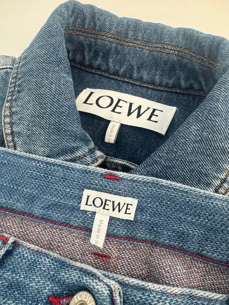 Loewe LOEWE Patchwork Single Button Casual Denim Skirt Size 42" / US 20 - 4 Thumbnail