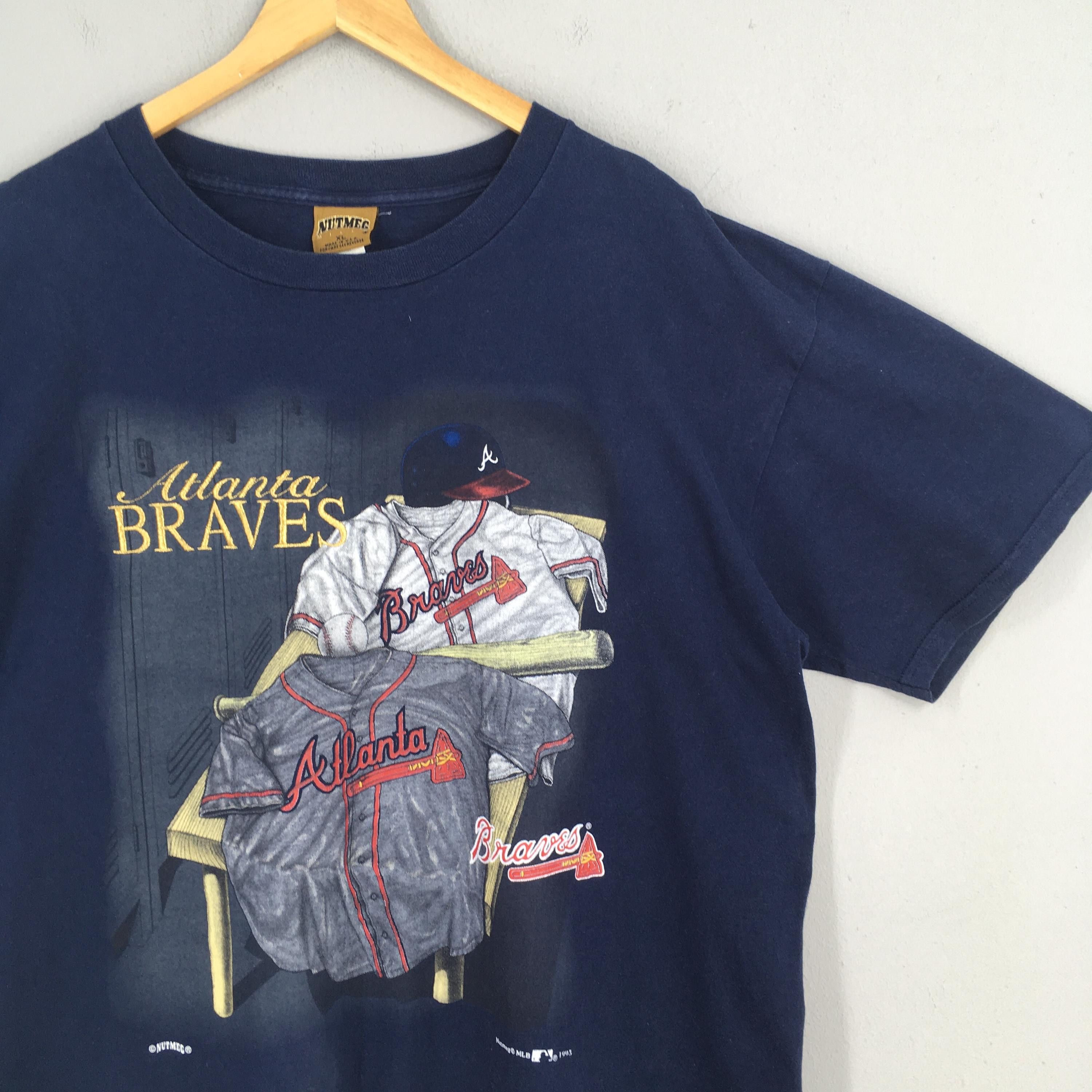 MLB × Vintage Vintage 90s Atlanta Braves MLB Blue Tshirt XLarge Size US XL / EU 56 / 4 - 2 Thumbnail