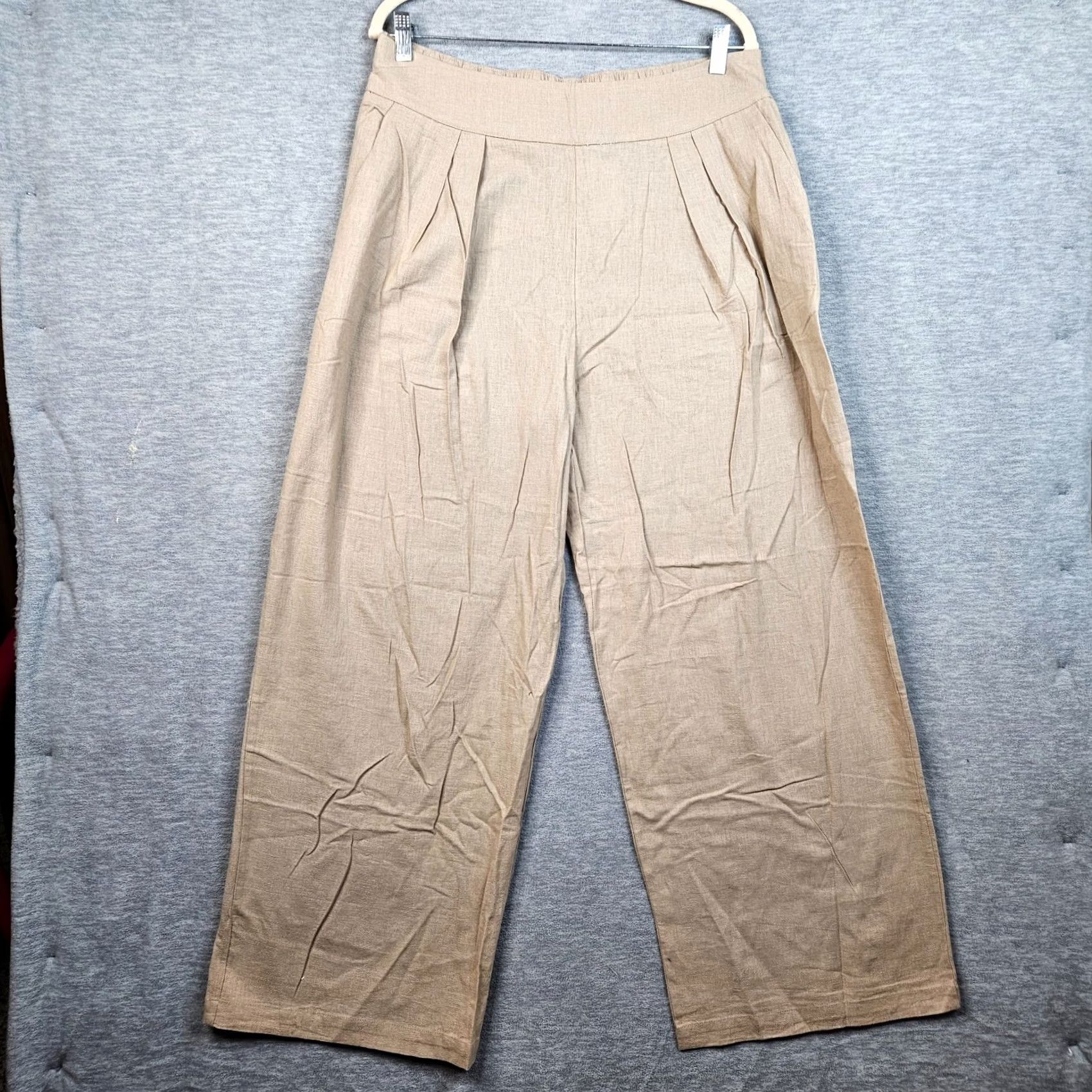 Abercrombie & Fitch Abercrombie & Fitch Women's Linen Cotton Blend Wide Leg Pleated Pants L NEW Size 36" / US 14 / IT 50 - 2 Thumbnail