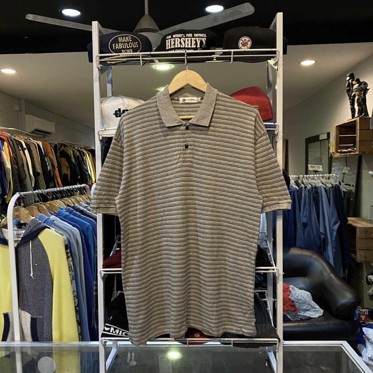vintage Issey Miyake "IM Product" striped polo shirt