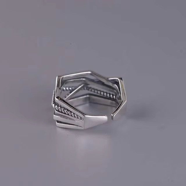 Other 925 Sterling Silver vintage Geometric Ring Size ONE SIZE - 3 Thumbnail