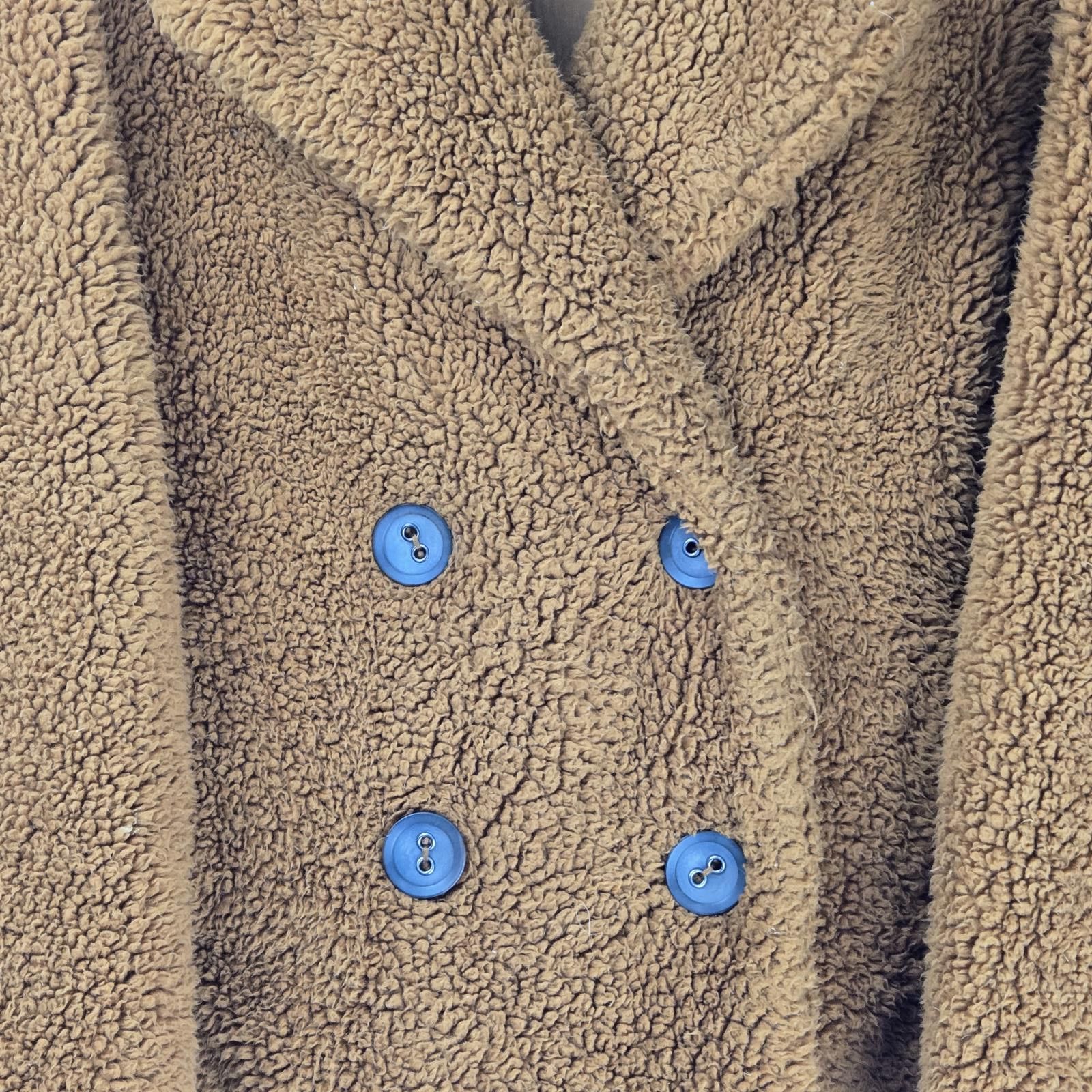 Free People Free People Brown Double-Breasted Sherpa Womens Coat Size XS Size XS / US 0-2 / IT 36-38 - 3 Thumbnail