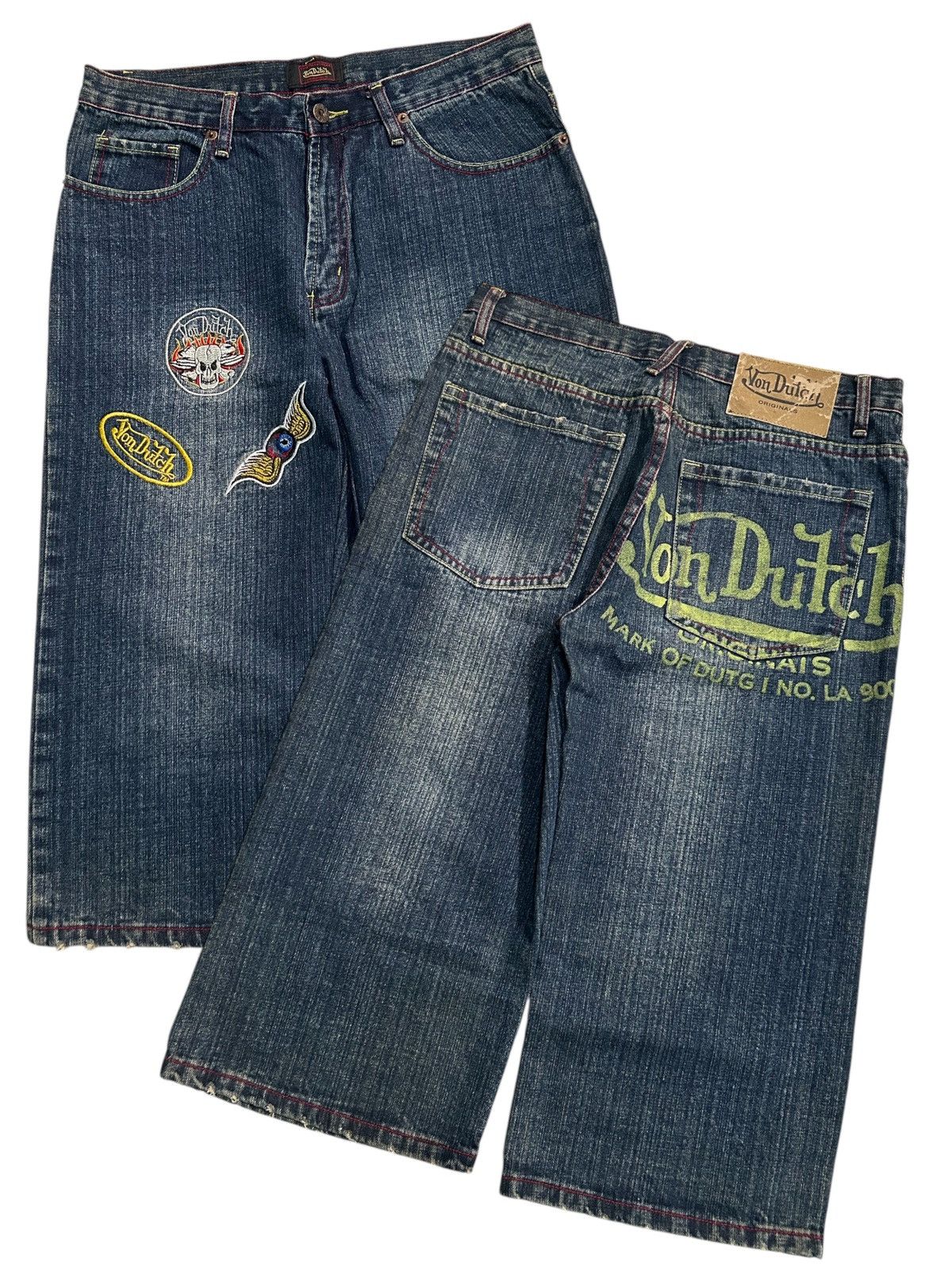 If Six Was Nine × Japanese Brand × Von Dutch Von Dutch Vintage Rare Big Logo Short Denim ☠️☠️ Size US 31 - 1 Thumbnail