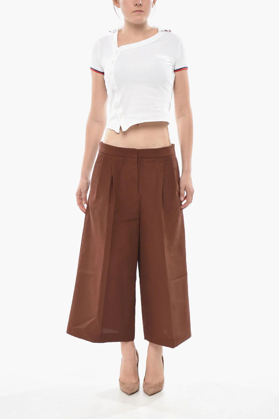 Marni og1mm0326 Cotton Gaucho Pant in Brown Size 30" / US 8 / IT 44 - 4 Thumbnail
