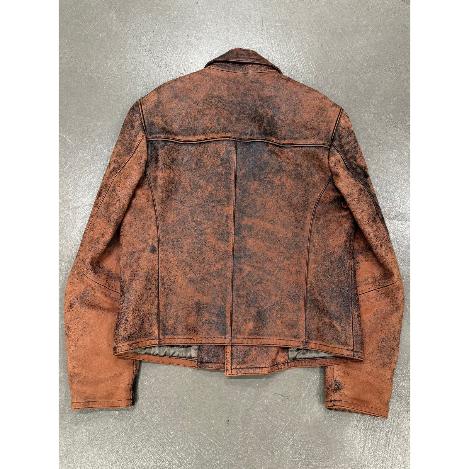Giorgio Armani 1990s Emporio Armani eroded distressed zipper biker jacket Size XL / US 12-14 / IT 48-50 - 6 Thumbnail