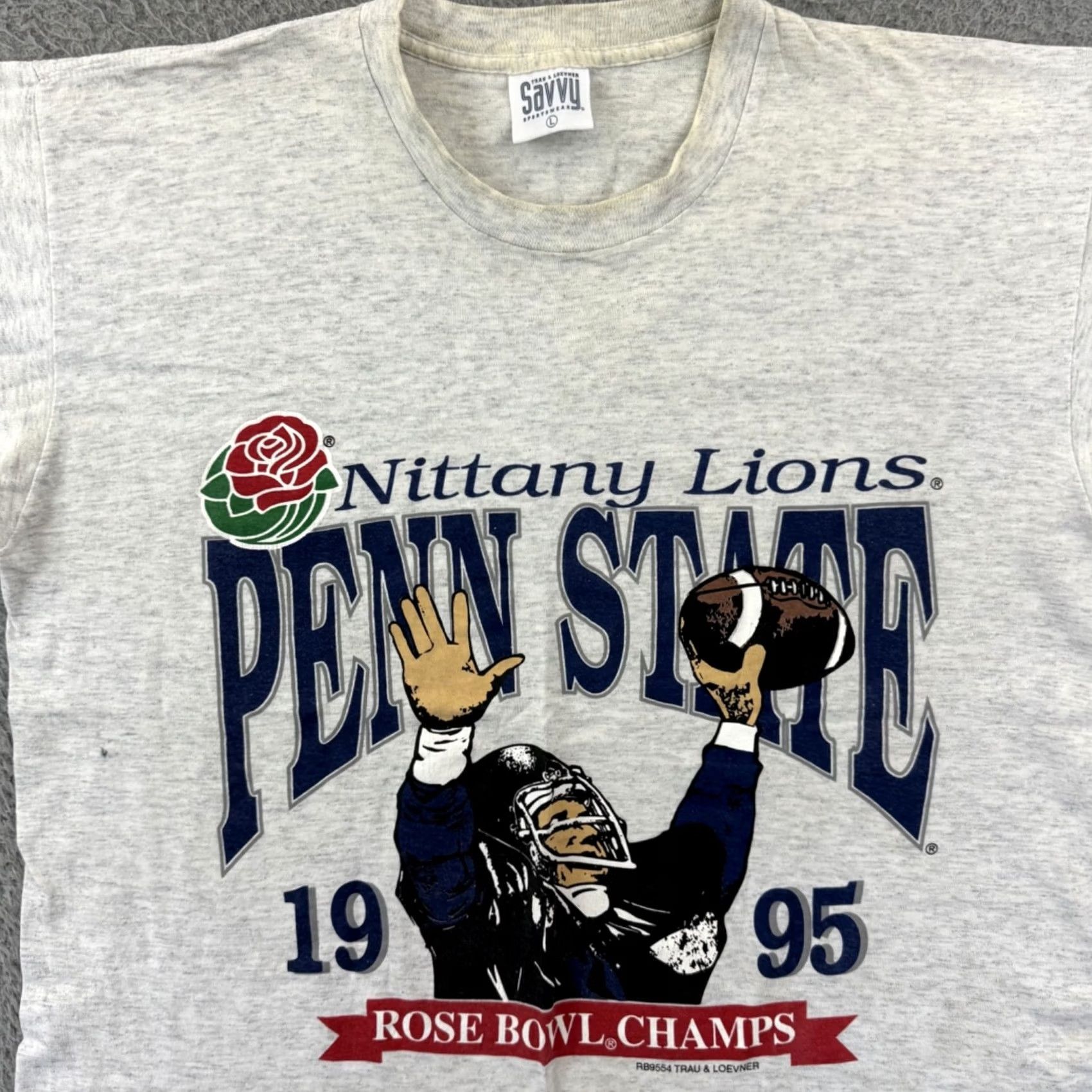 Penn VINTAGE Penn State Rose Bowl Shirt Mens Large Short Sleeve 90s Sport College USA Size US L / EU 52-54 / 3 - 3 Thumbnail