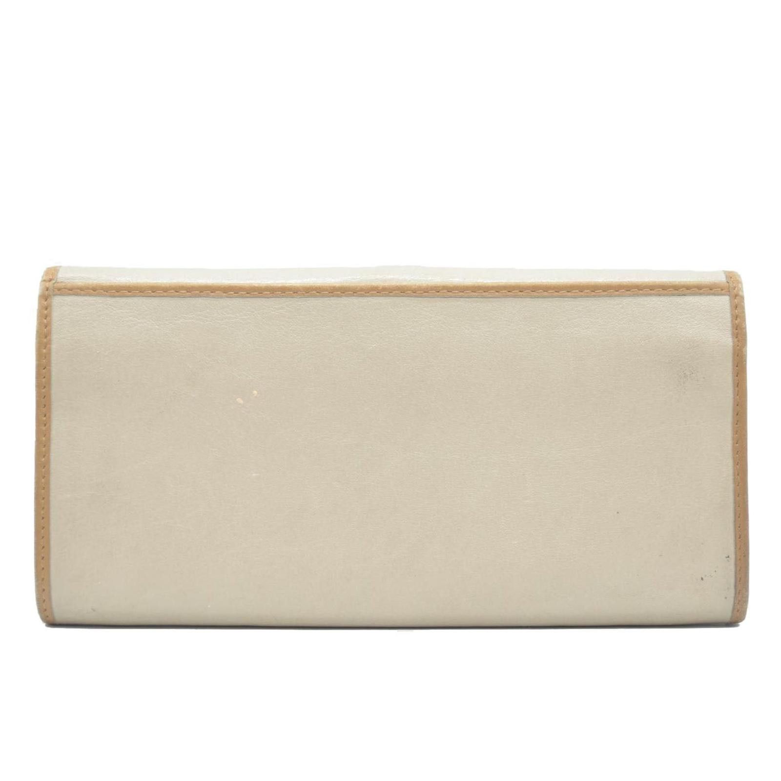 Celine CELINE Macadam Leather Long Bifold Wallet Beige Size ONE SIZE - 2 Thumbnail