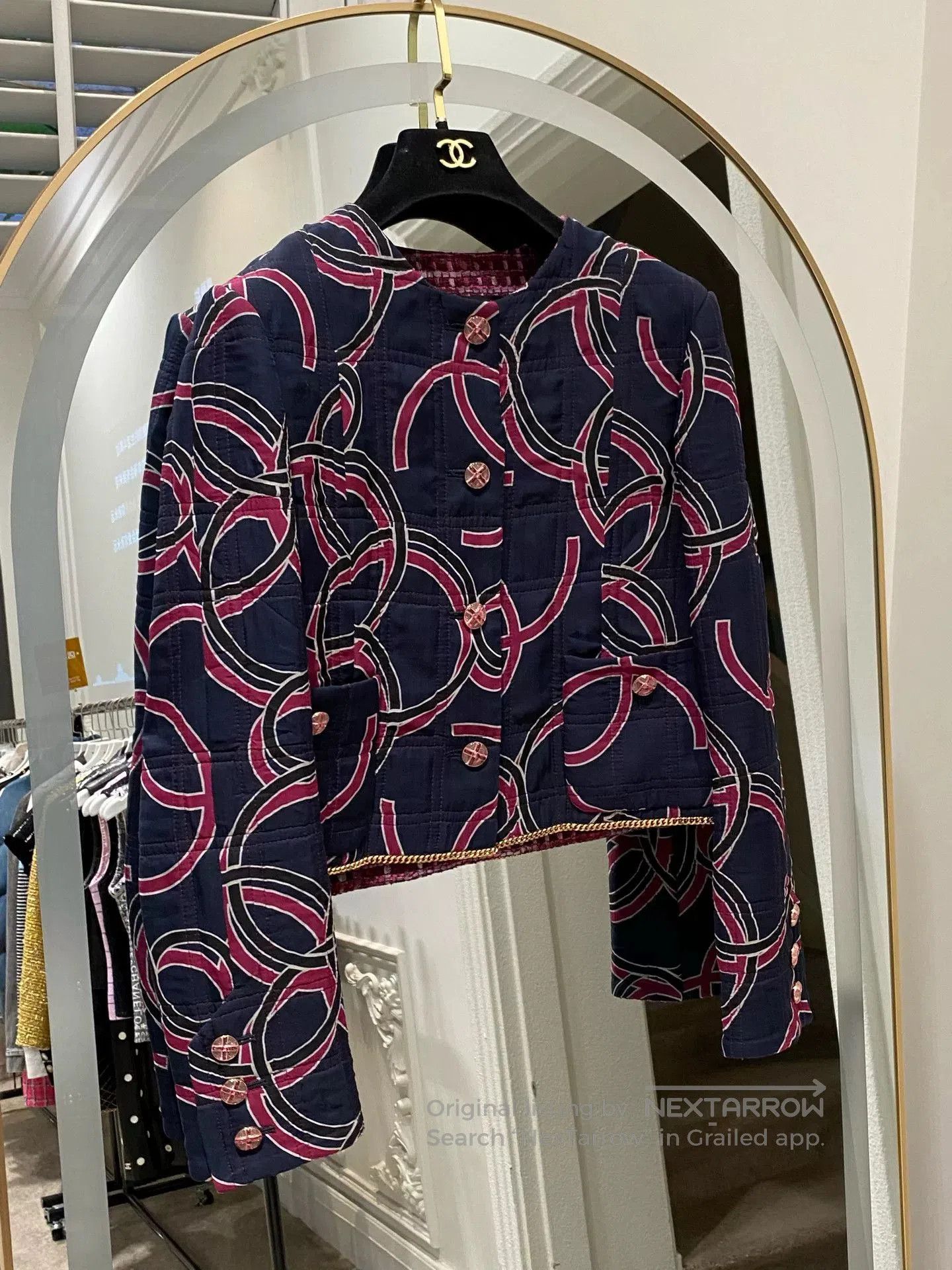 Chanel Chanel 23 Blue Graffiti Logo Coat. Size US XS / EU 42 / 0 - 1 Thumbnail