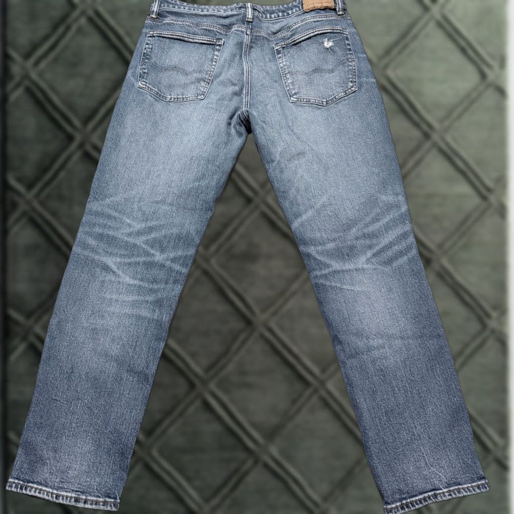 American Eagle Outfitters American Eagle Jeans Men's Blue Denim Stretch Distressed Relaxed Slim - 34x32 Jeans Size US 34 / EU 50 - 1 Thumbnail