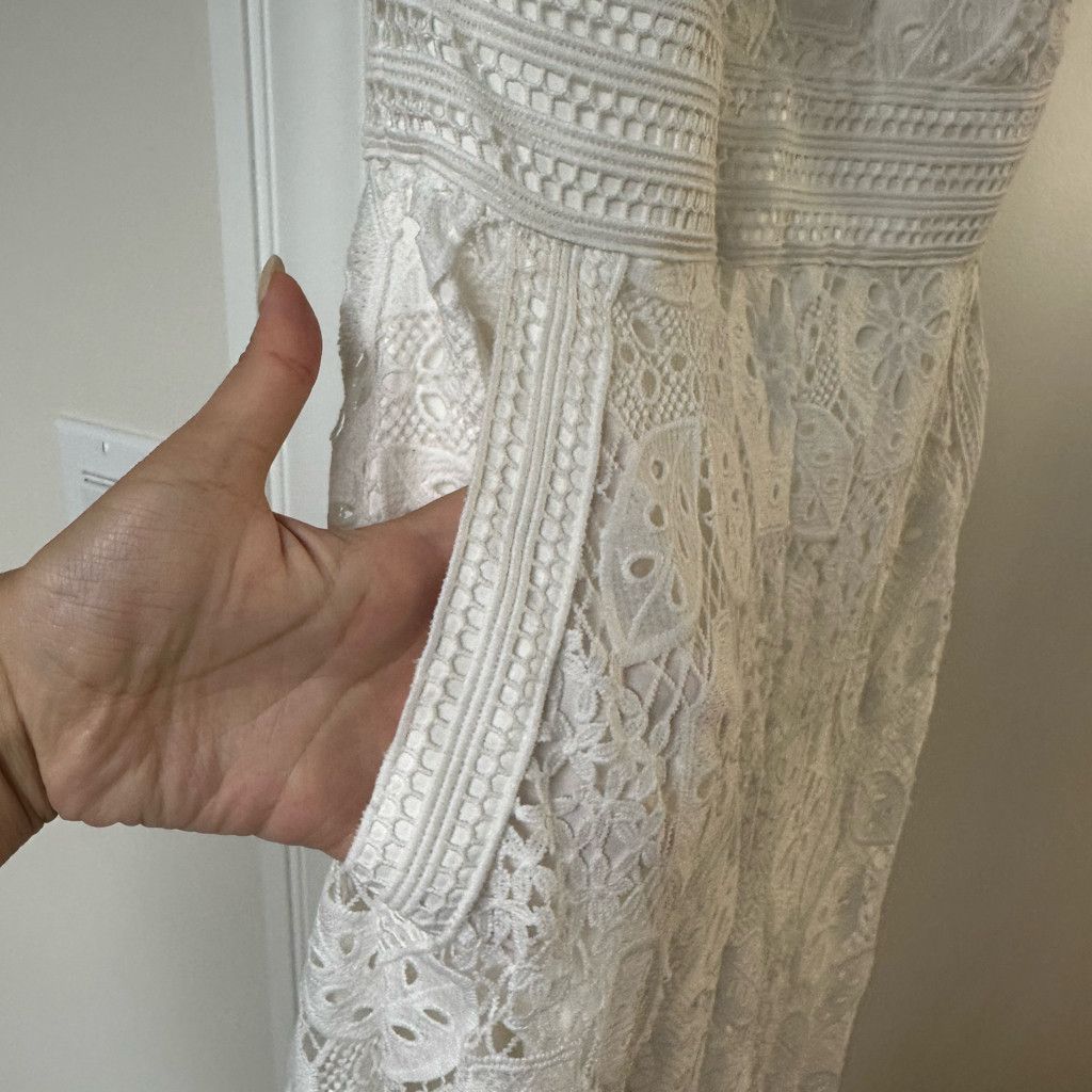 Other Keepsake White Halter Lace Jumpsuit Size M Size 32" / US 10 / IT 46 - 8 Thumbnail