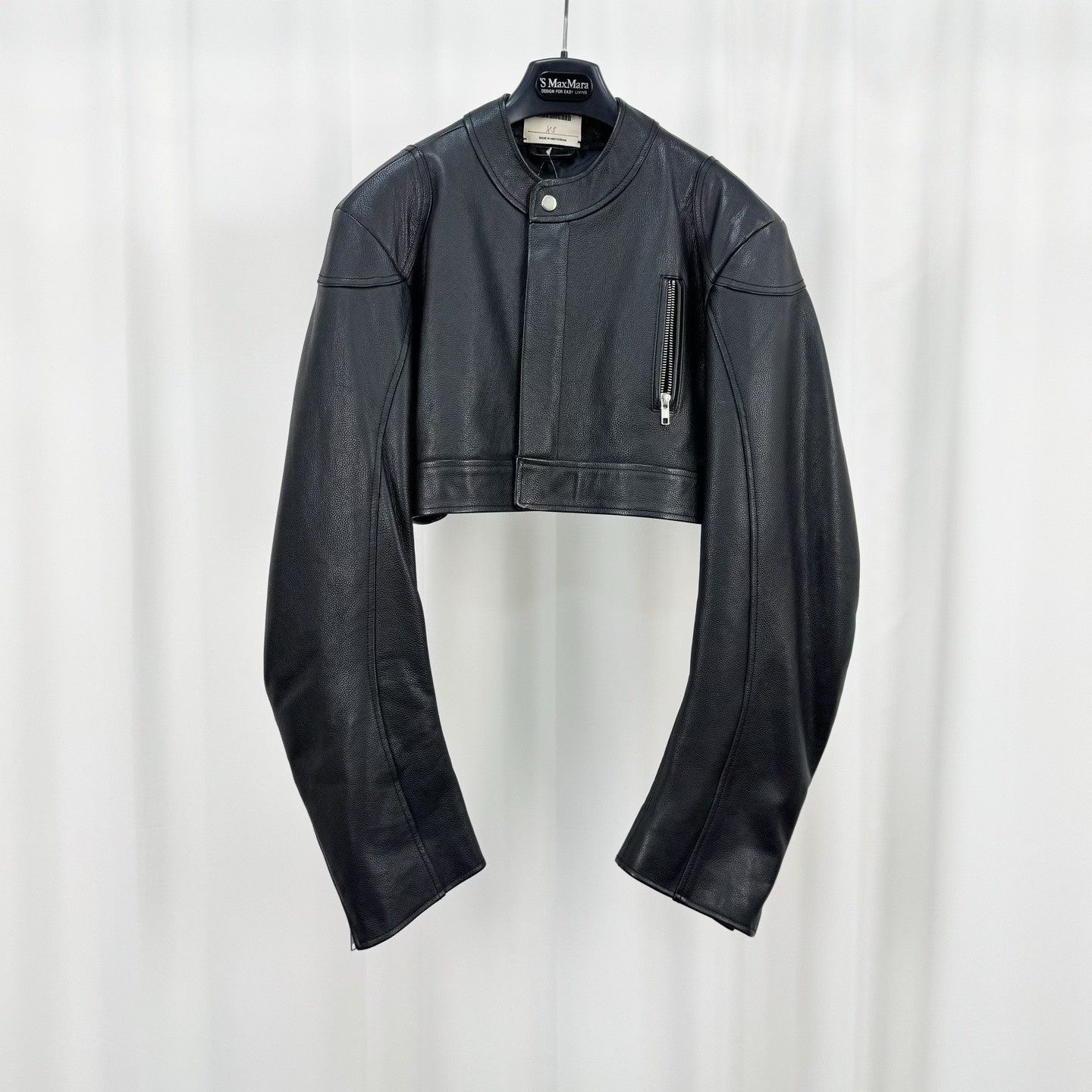 Other Nina Mounah Short Leather Jacket Size XS / US 0-2 / IT 36-38 - 1 Thumbnail