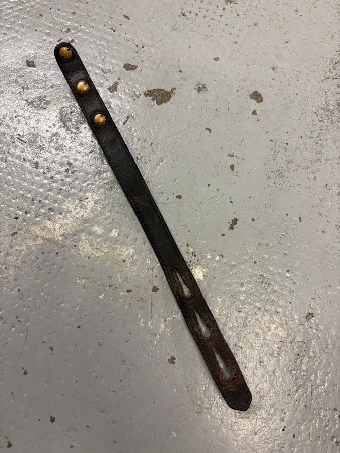 Balenciaga 2000s Balenciaga Brown Leather Gold Stud Arena Bracelet Size ONE SIZE - 5 Thumbnail