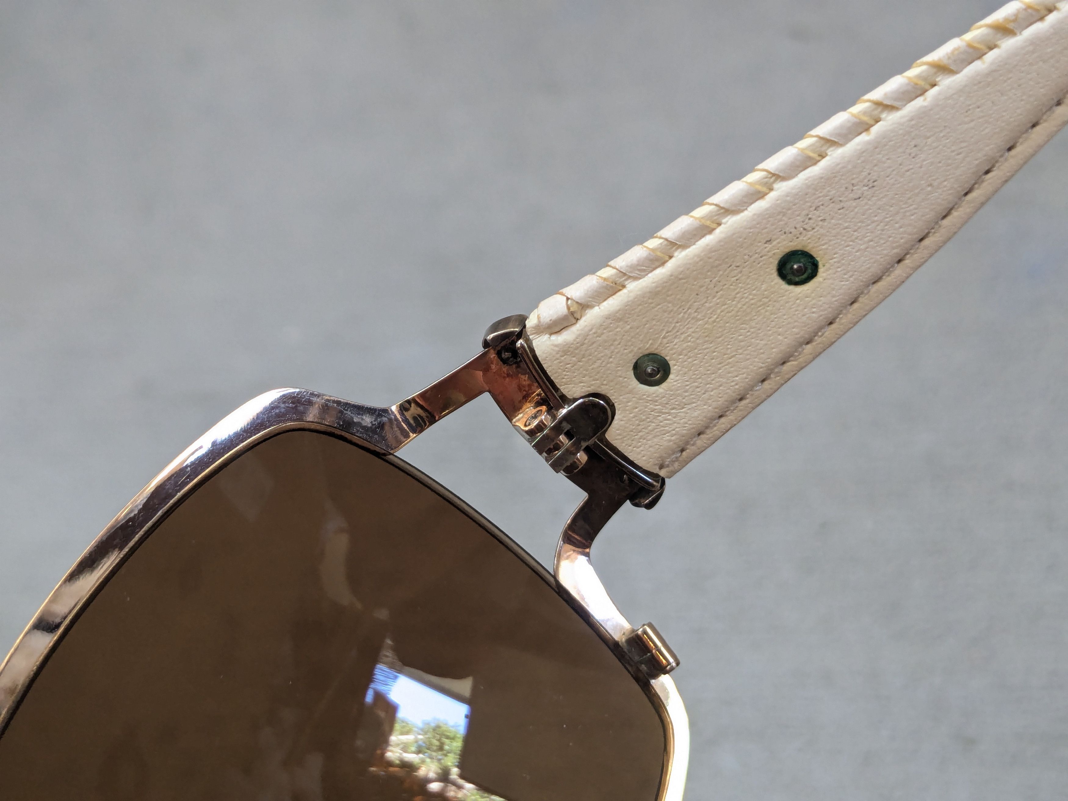 Chrome Hearts Chrome Hearts Poon II Sunglasses Brown White Leather Cross Size ONE SIZE - 13 Thumbnail
