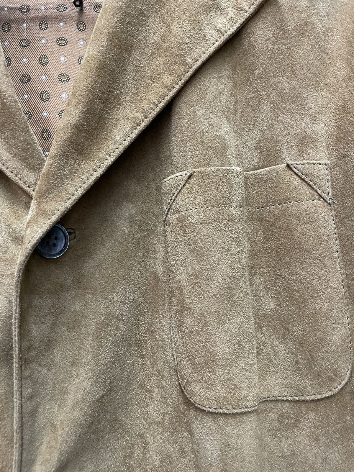 Cifonelli Suede Blazer Jacket Perforated Sleeves Made in Italy Size US XL / EU 56 / 4 - 4 Thumbnail