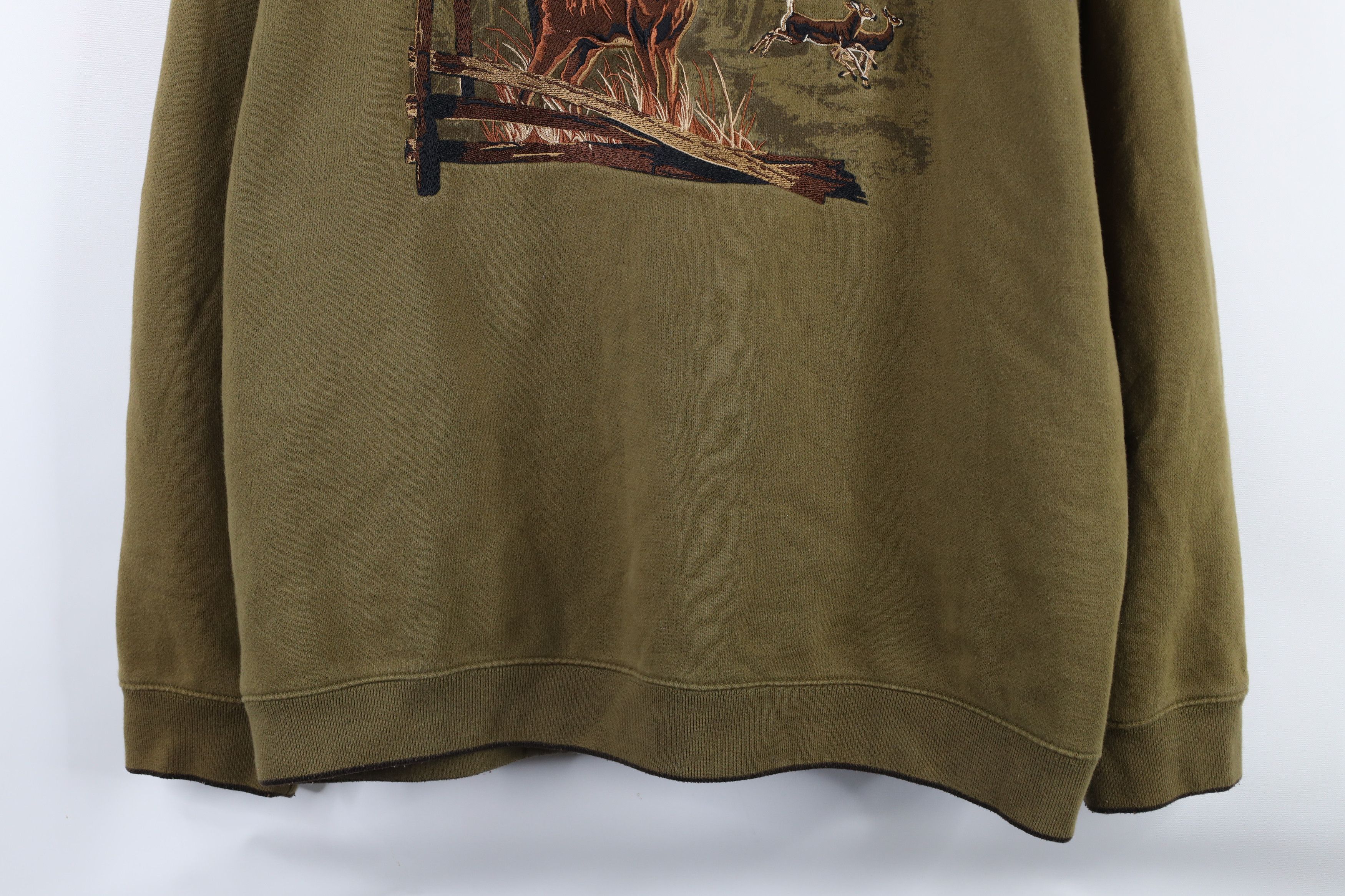 Vintage Vintage 90s Streetwear Buck Nature Crewneck Sweatshirt Green Size US L / EU 52-54 / 3 - 3 Thumbnail