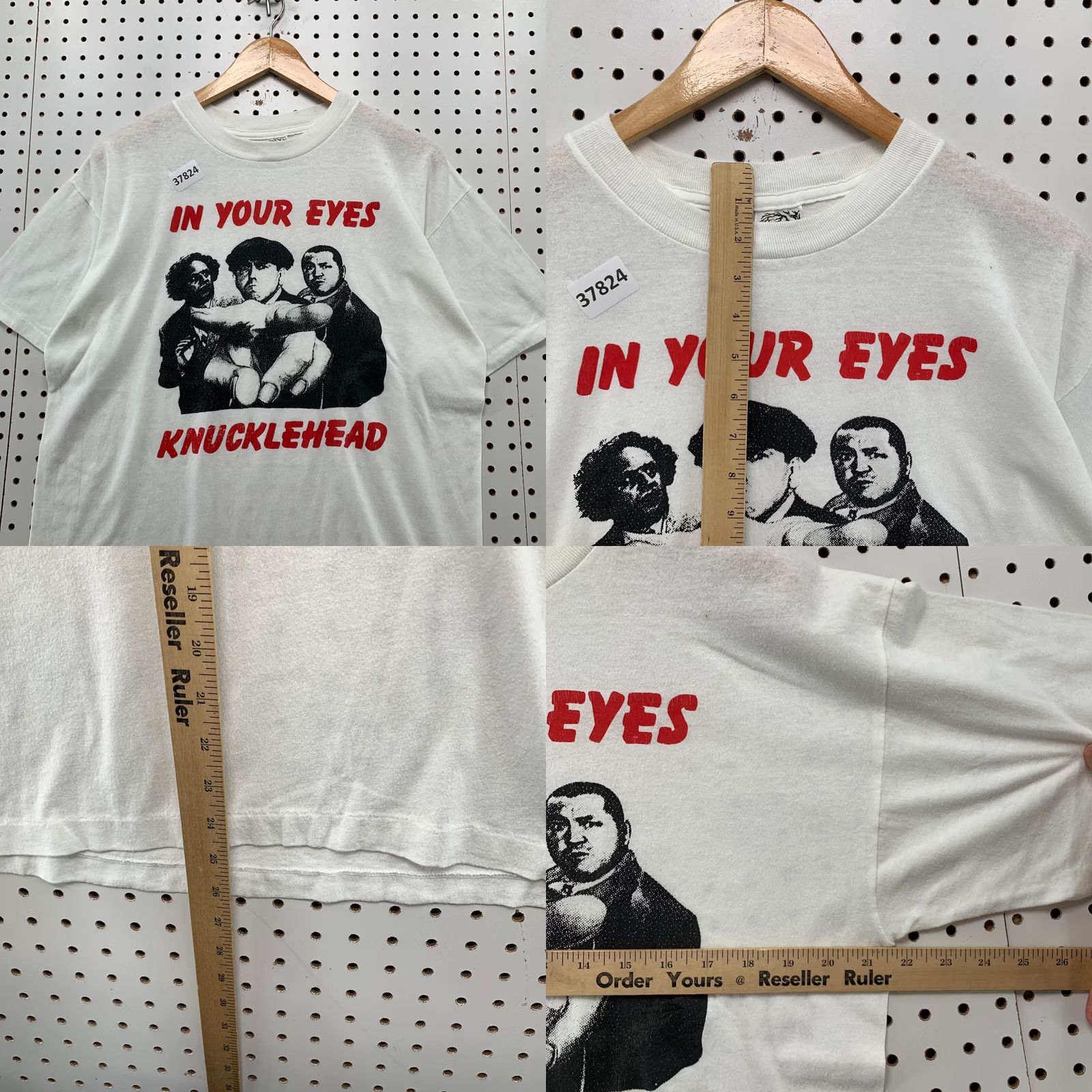 Vintage VINTAGE Three Stooges Shirt Mens Large White Single Stitch Knuckle Head 90s Movie Size US L / EU 52-54 / 3 - 8 Thumbnail