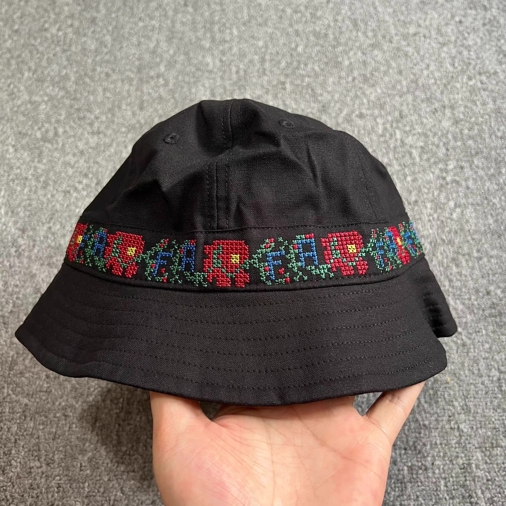 Fucking Awesome Fucking Awesome Cross-Stitch Bucket Hat Q7 Size ONE SIZE - 6 Thumbnail