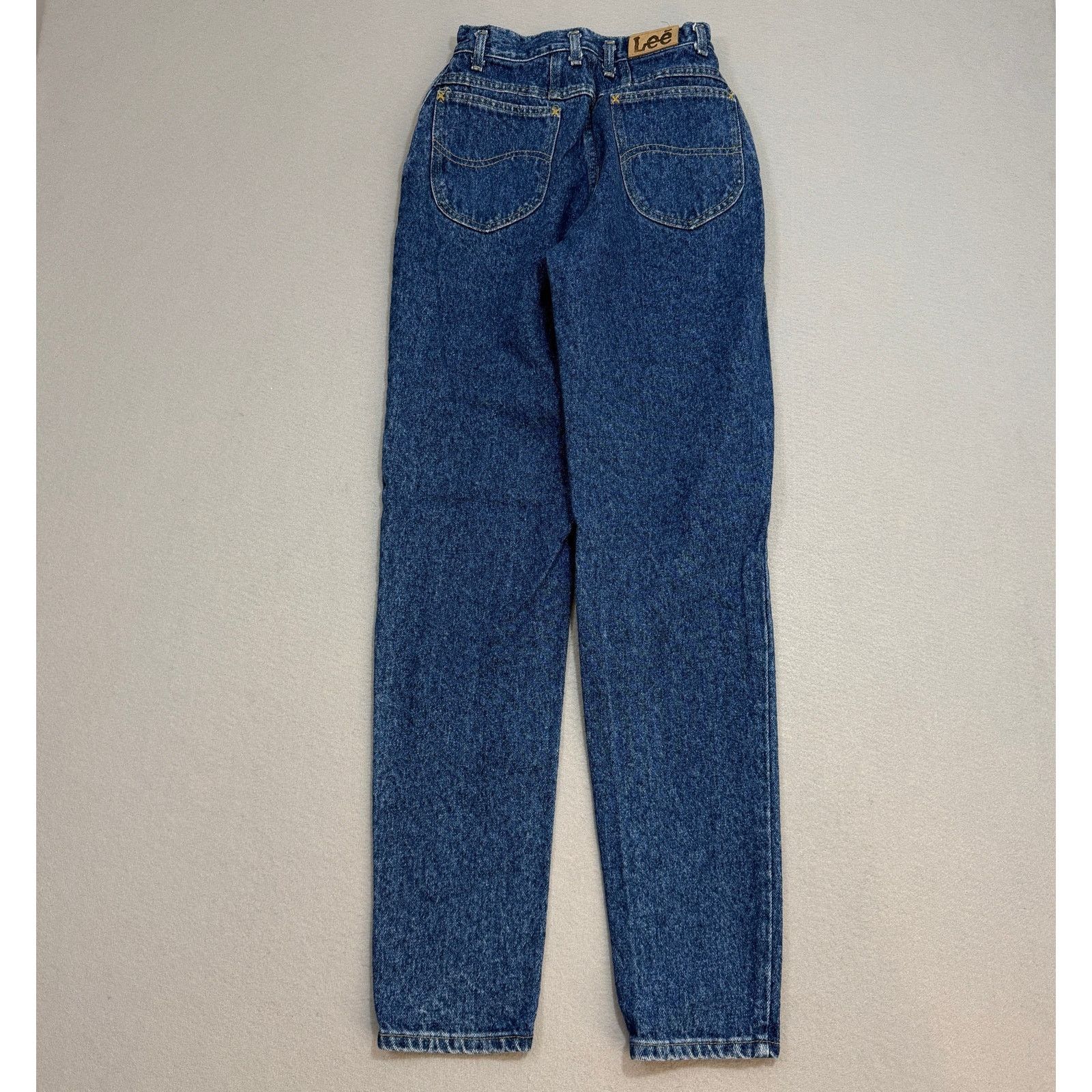 Vintage Vintage Lee Jeans Women's 7 Long (24x33) Blue High Rise Mom Size 24" / US 00 / IT 34 - 7 Thumbnail
