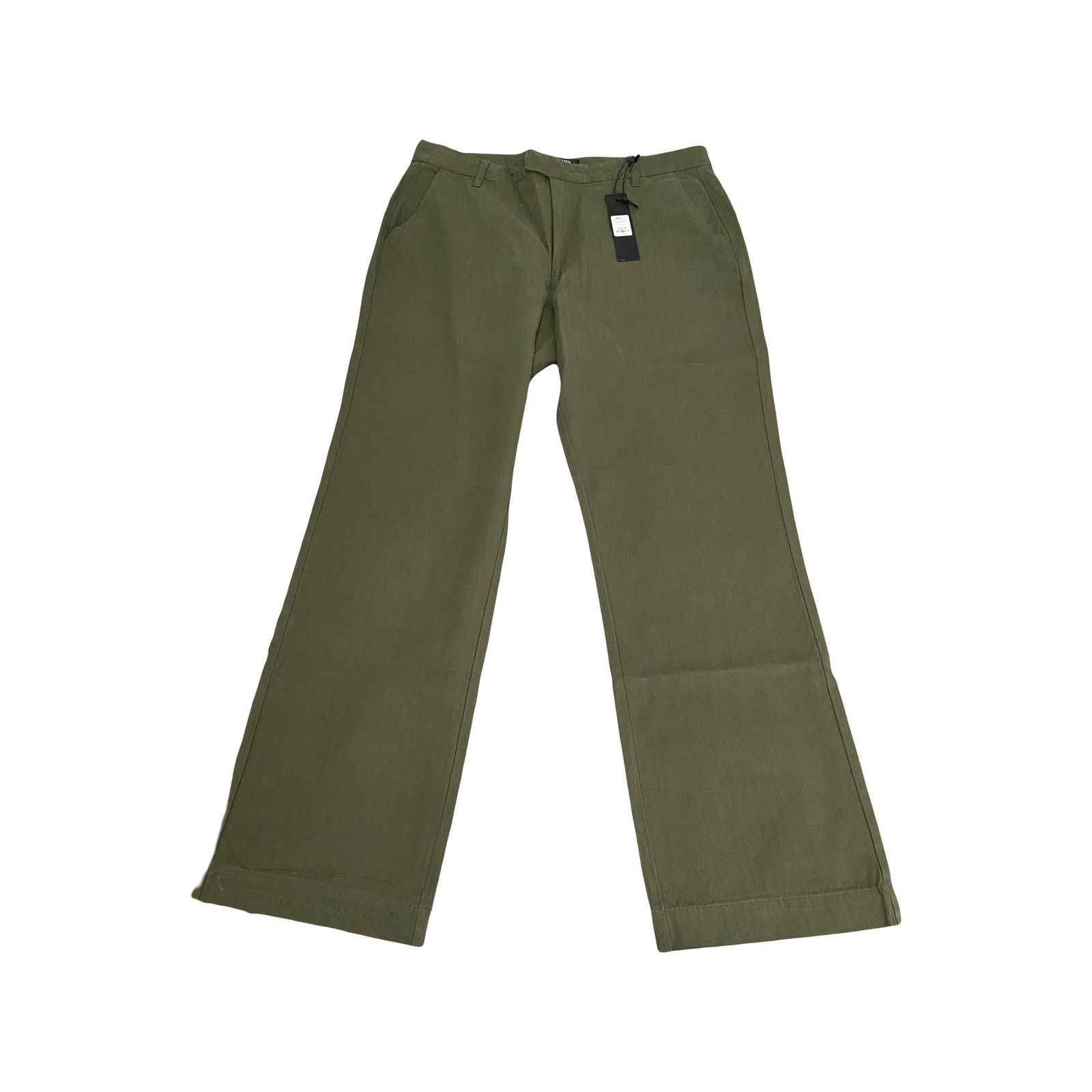 Other Olive Green Herringbone Straight Pants - NWT, Size 34 Size US 34 / EU 50 - 1 Thumbnail