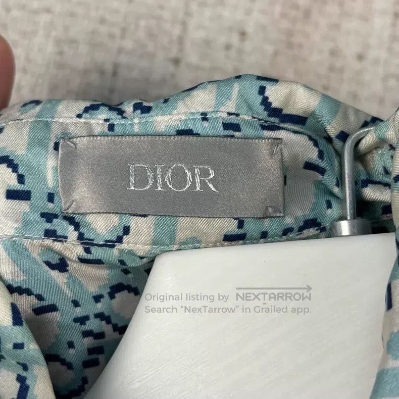 Dior Dior Size 39 Blue full-print old flower silk short-sleeved Size US XXS / EU 40 - 4 Thumbnail