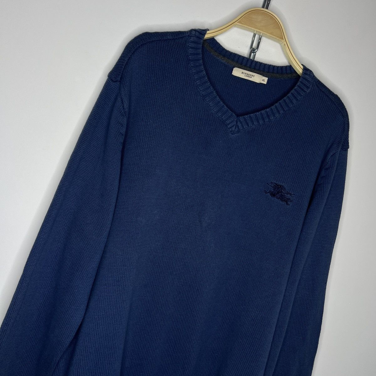 Burberry × Vintage Burberry vintage Navy sweater jumper Size US XL / EU 56 / 4 - 3 Thumbnail