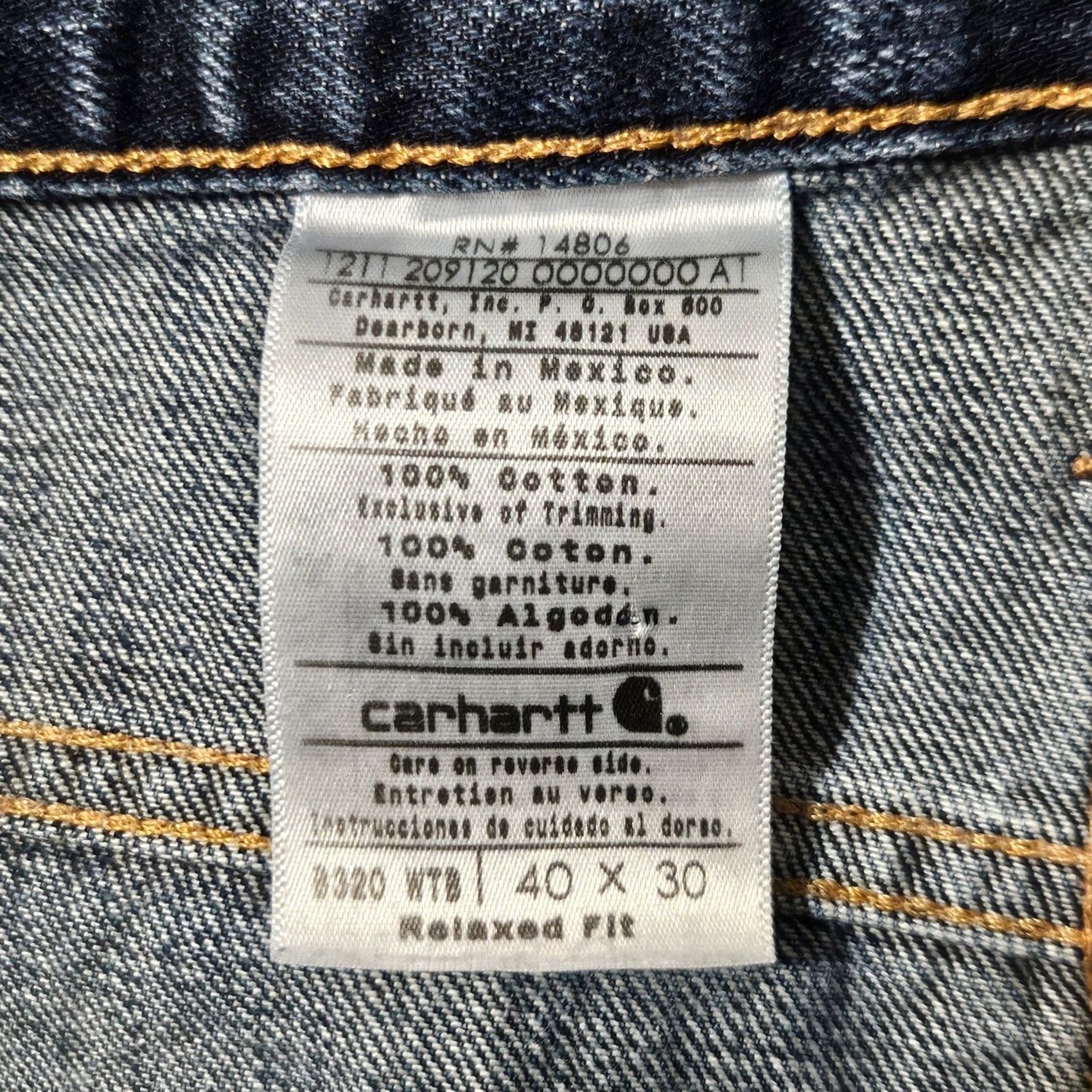 Carhartt Carhartt Relaxed Straight Jeans 40 x 30 Blue Denim Durable Workwear Mens Size US 40 / EU 56 - 4 Thumbnail