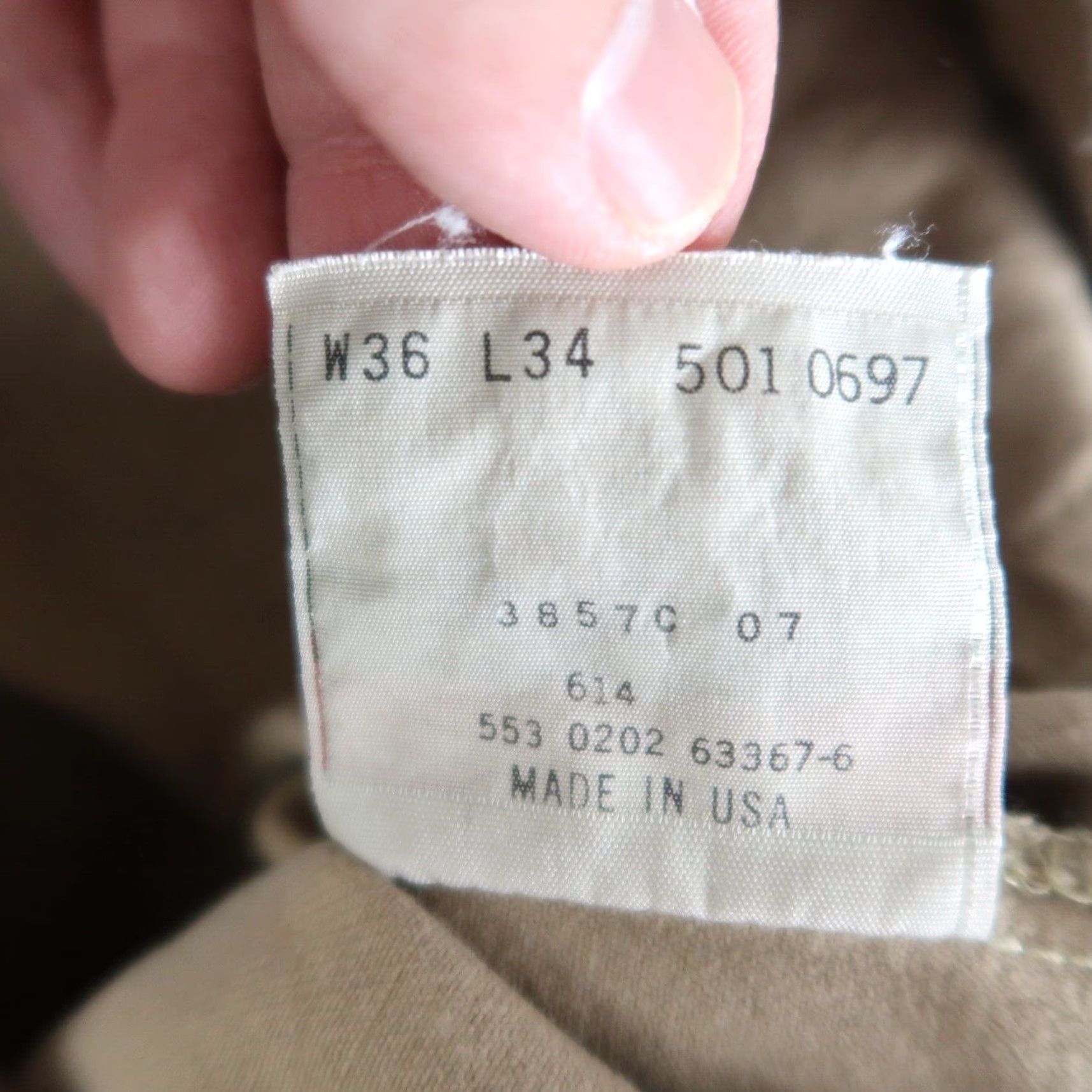 Levi's VINTAGE Levi's 501 Jeans Straight Denim Khaki 36 Mens 90s USA Buttons Belt Loops 5-Pocket Size US 36 / EU 52 - 6 Thumbnail