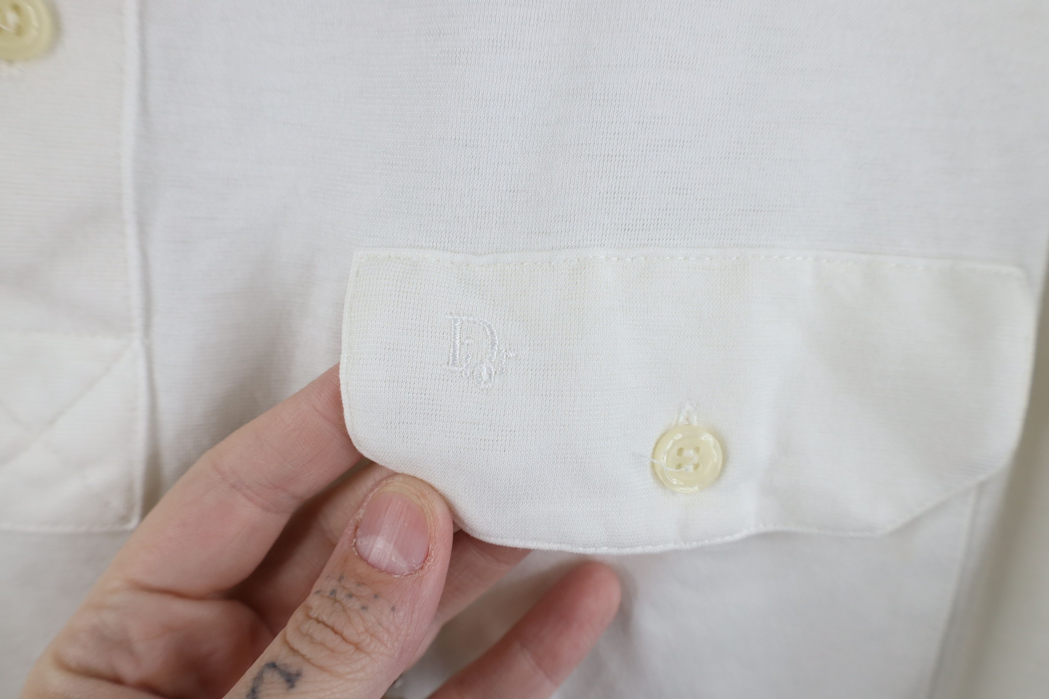 Christian Dior Monsieur × Vintage Vintage 80s 90s Christian Dior Knit Golf Polo Shirt White Size US L / EU 52-54 / 3 - 4 Thumbnail