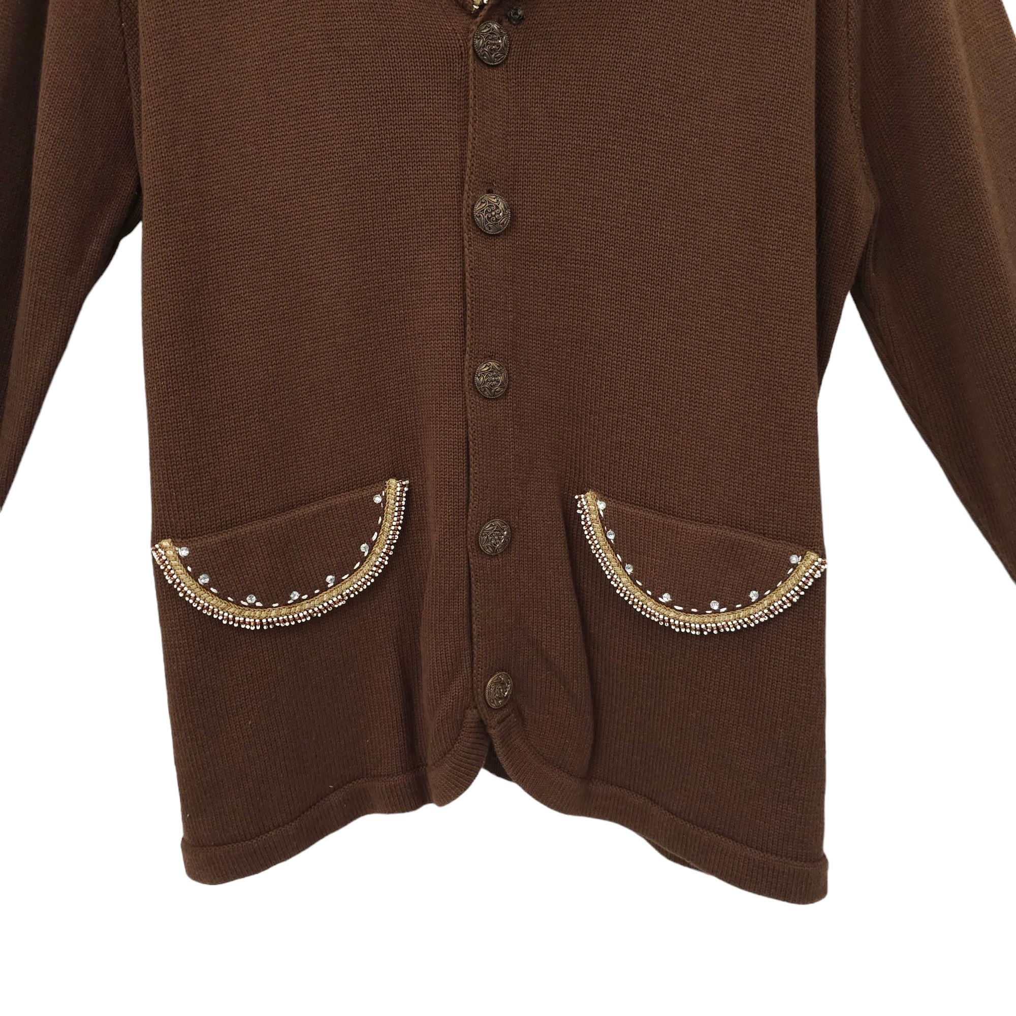 Other Sweater Sweater Embroidered Beaded Cowl Neck Cardigan Womens Size XL / US 12-14 / IT 48-50 - 11 Thumbnail