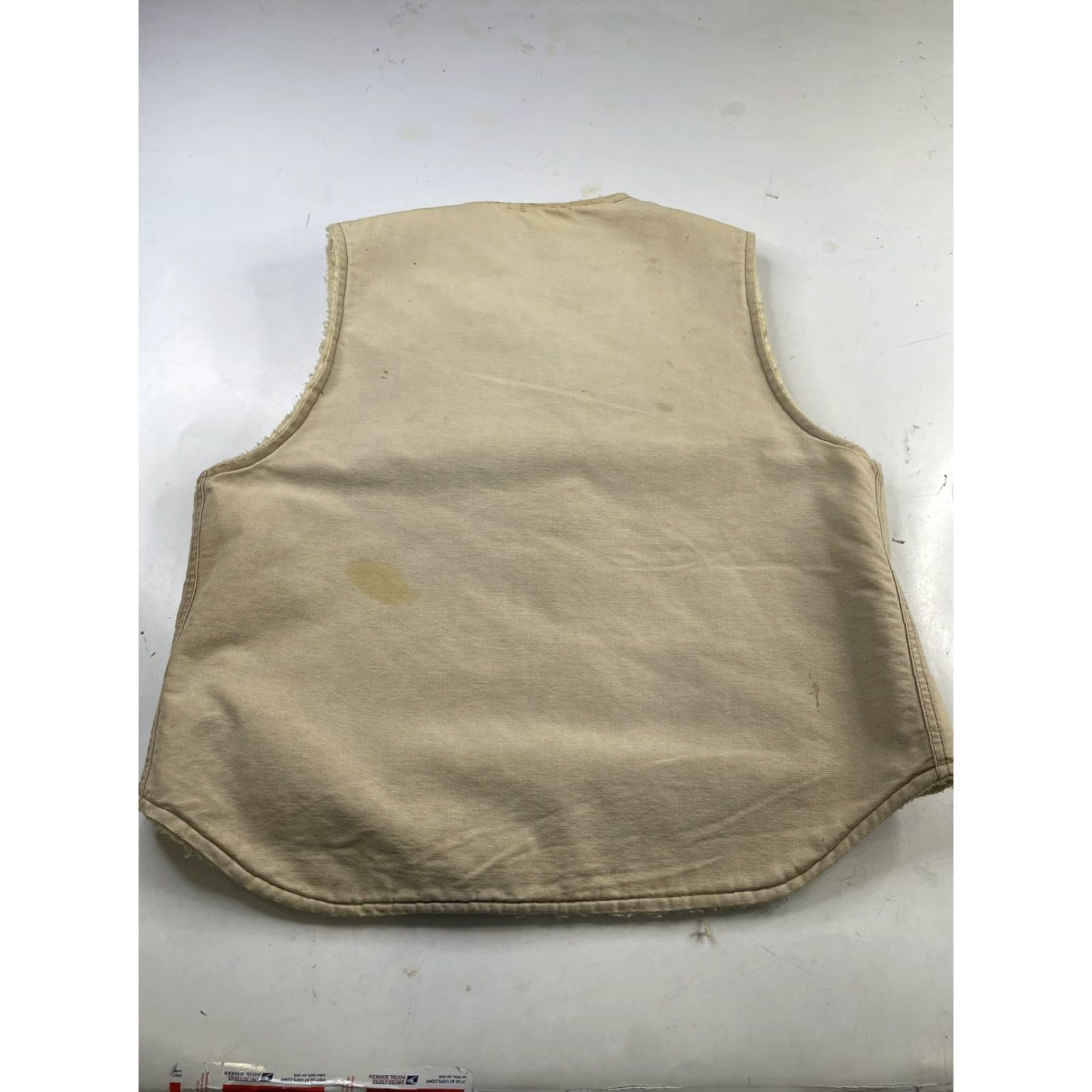 Carhartt VINTAGE Carhartt Vest Men XL Beige Sherpa Lined USA Made Distressed Work Hunting 6SV Size US XL / EU 56 / 4 - 5 Thumbnail