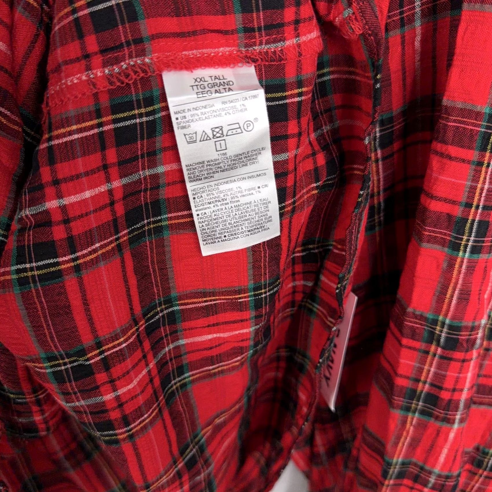 Old Navy Old Navy Blouse Womens XXL Tall Red Plaid V Neck Raglan Long Sleeve Tunic Top Size XXL / US 16-18 / IT 52-54 - 4 Thumbnail